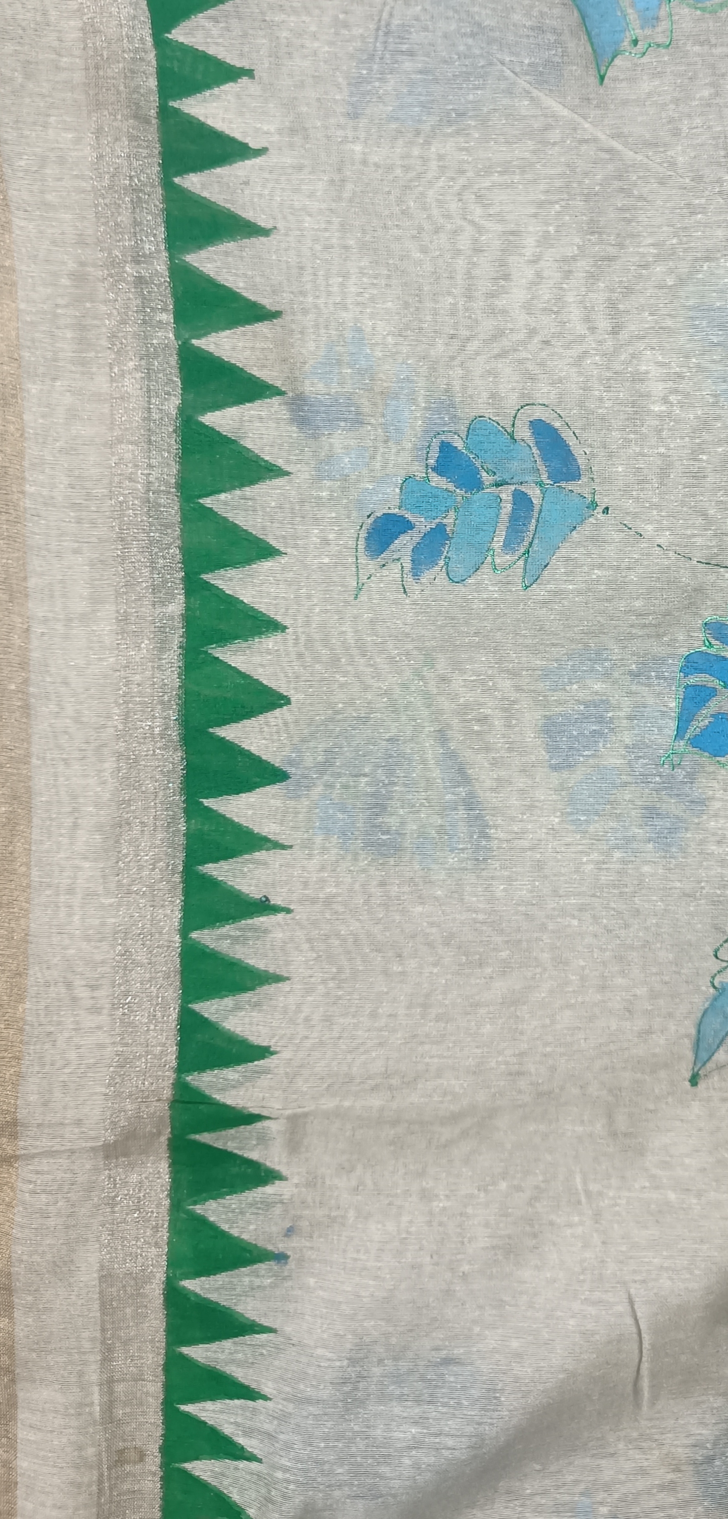 Hand-Painted Floral Dupatta (DF564)