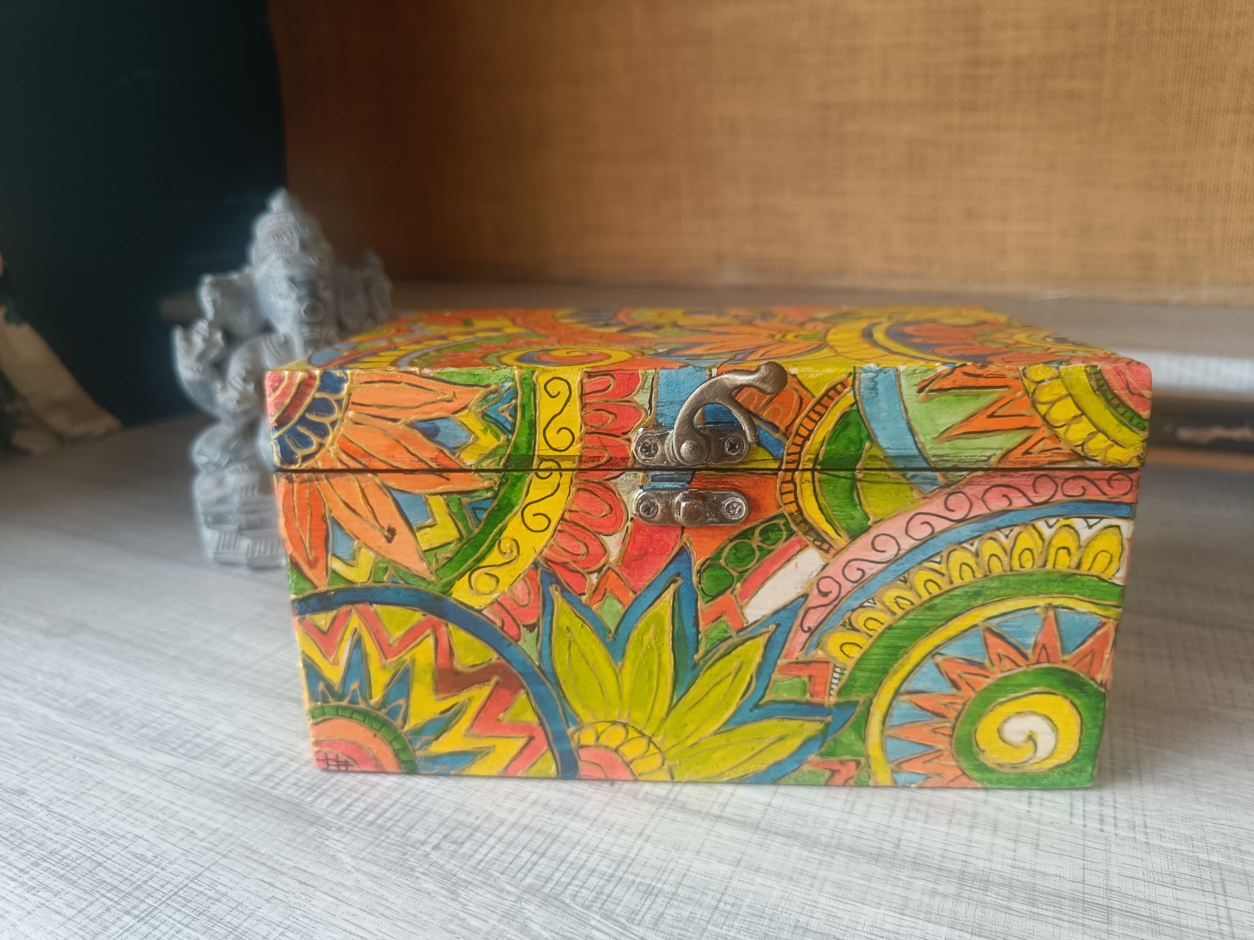 Wooden Hand-painted Storage Box BX3