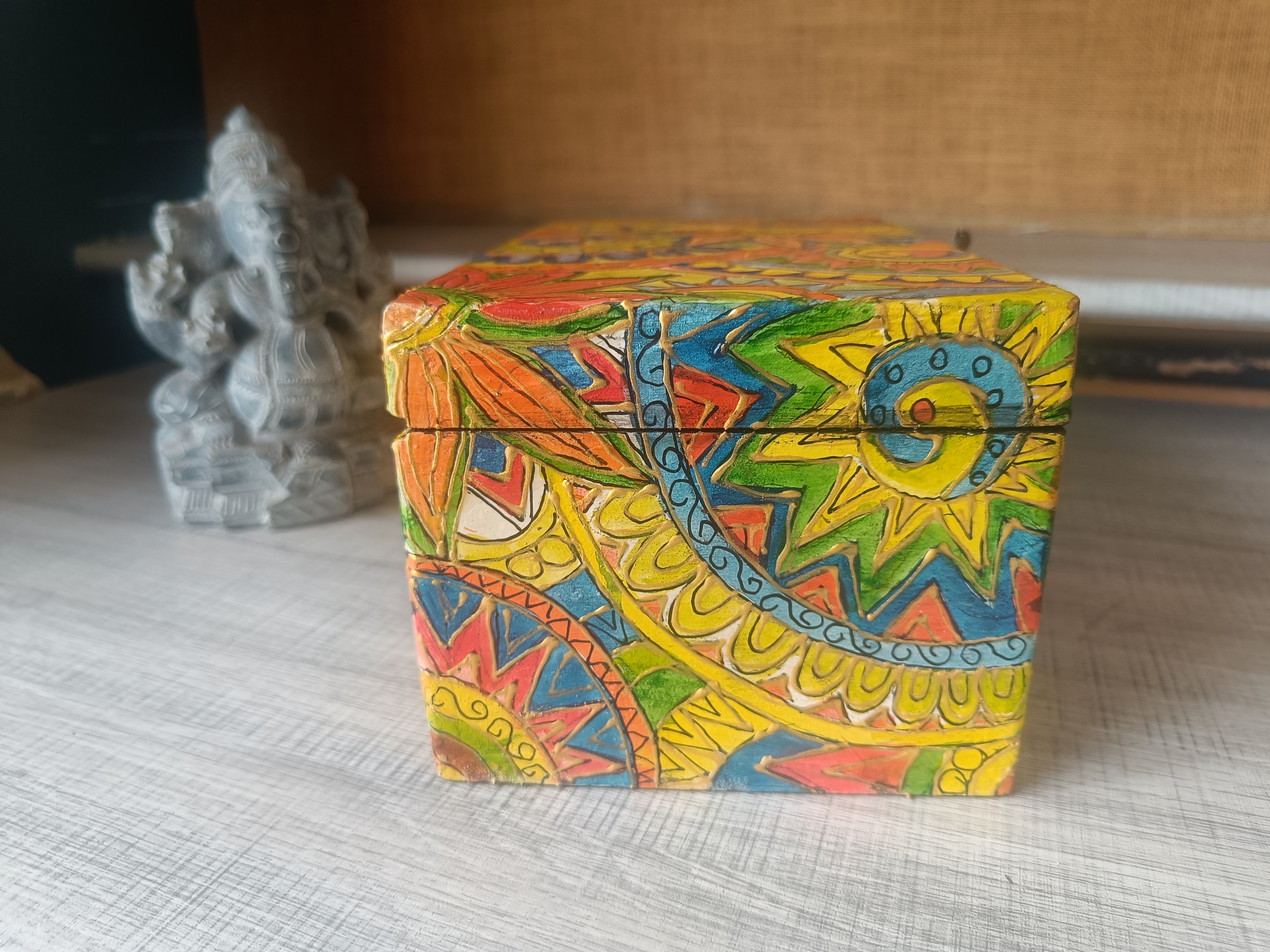 Wooden Hand-painted Storage Box BX3