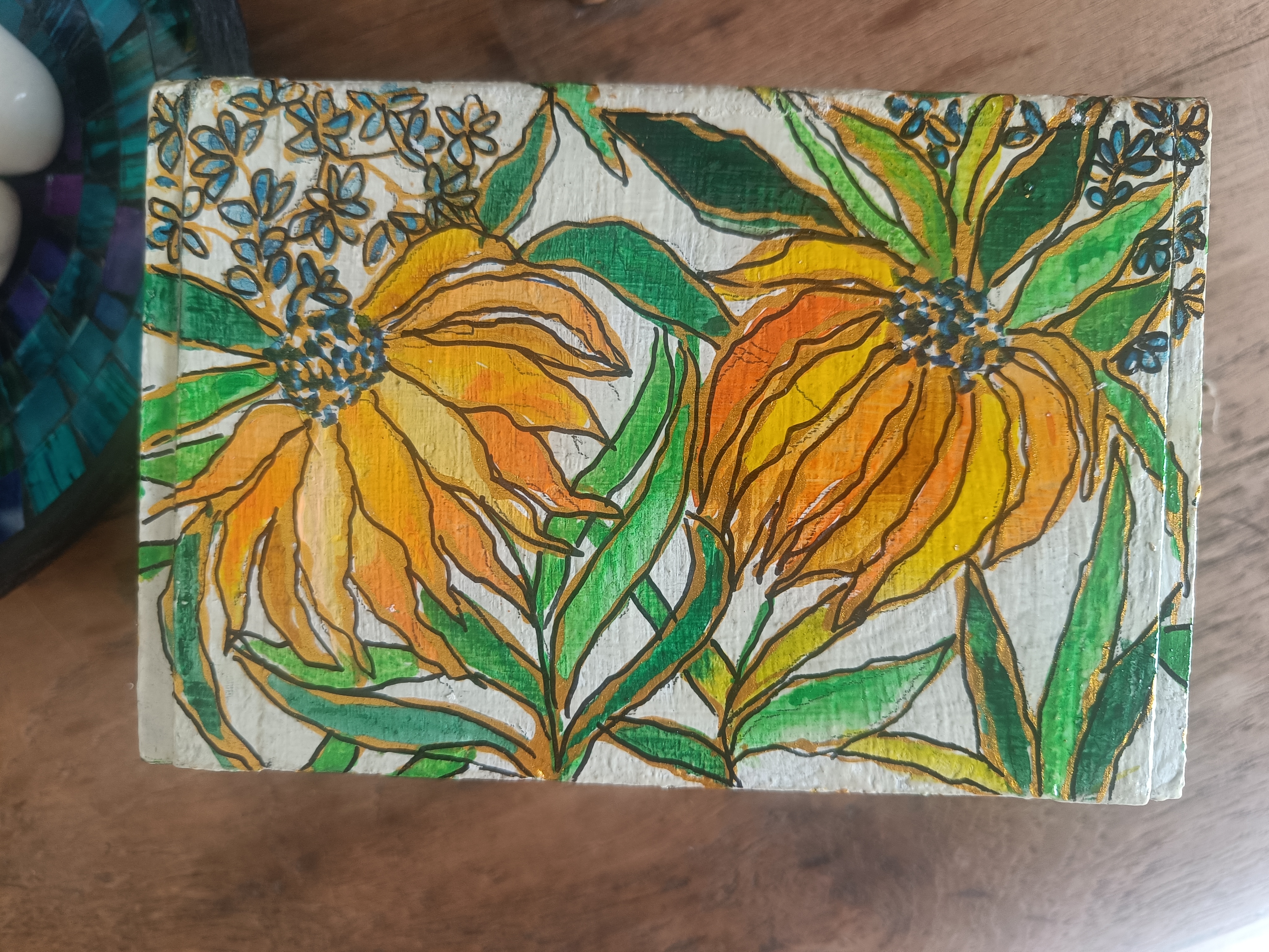 Hand-Painted Floral Box BX4