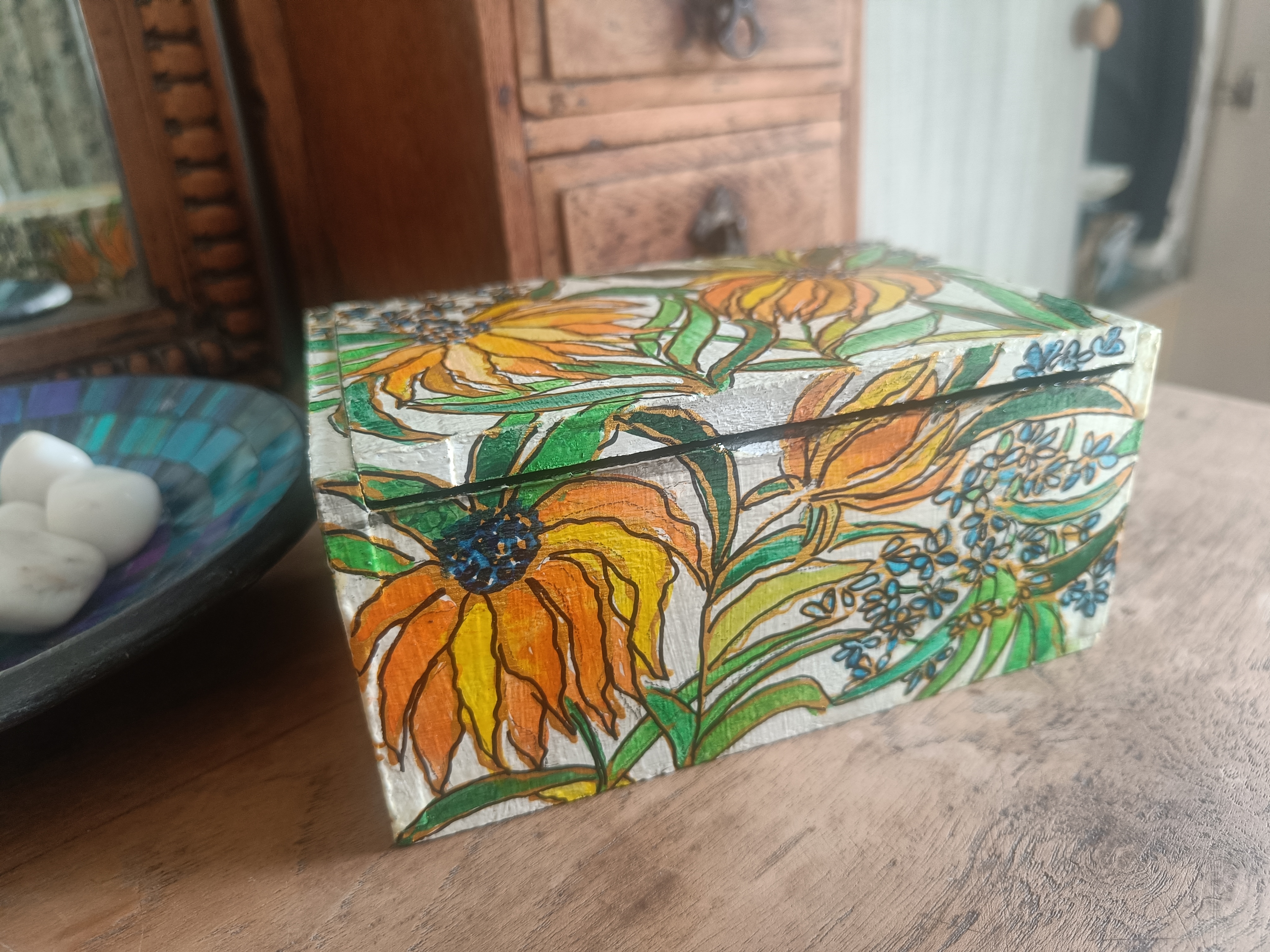 Hand-Painted Floral Box BX4