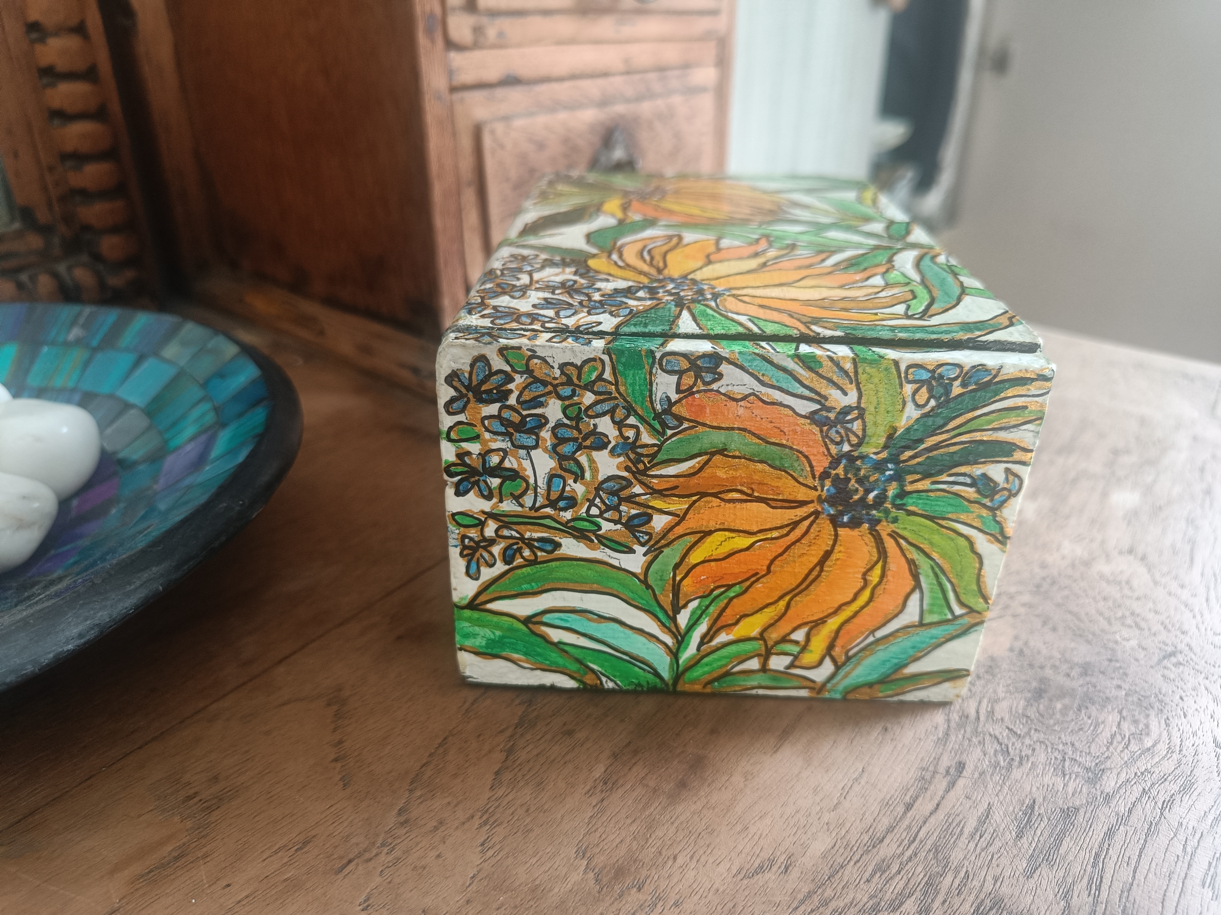 Hand-Painted Floral Box BX4