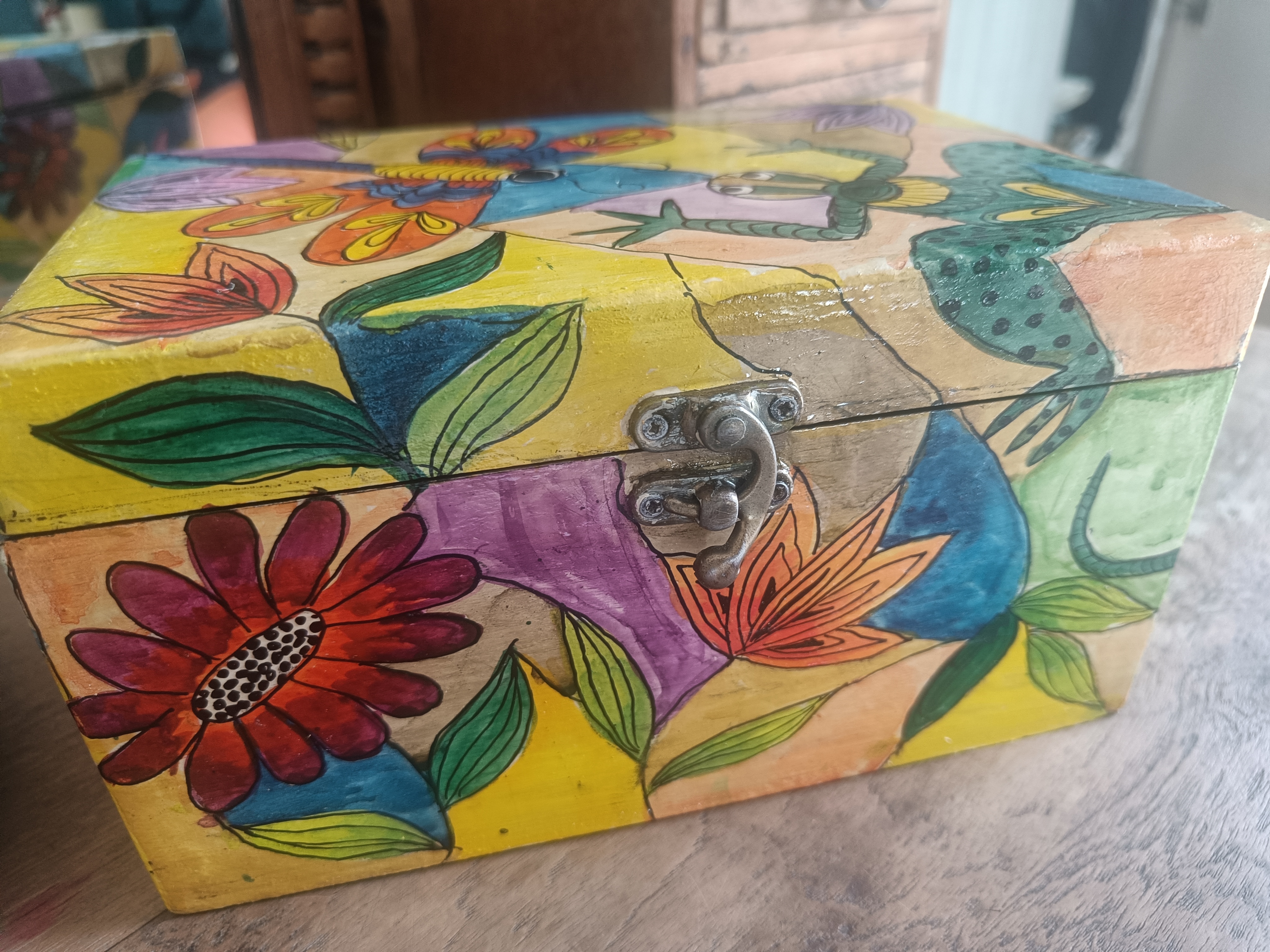 Hand-Painted Wooden Box BX2