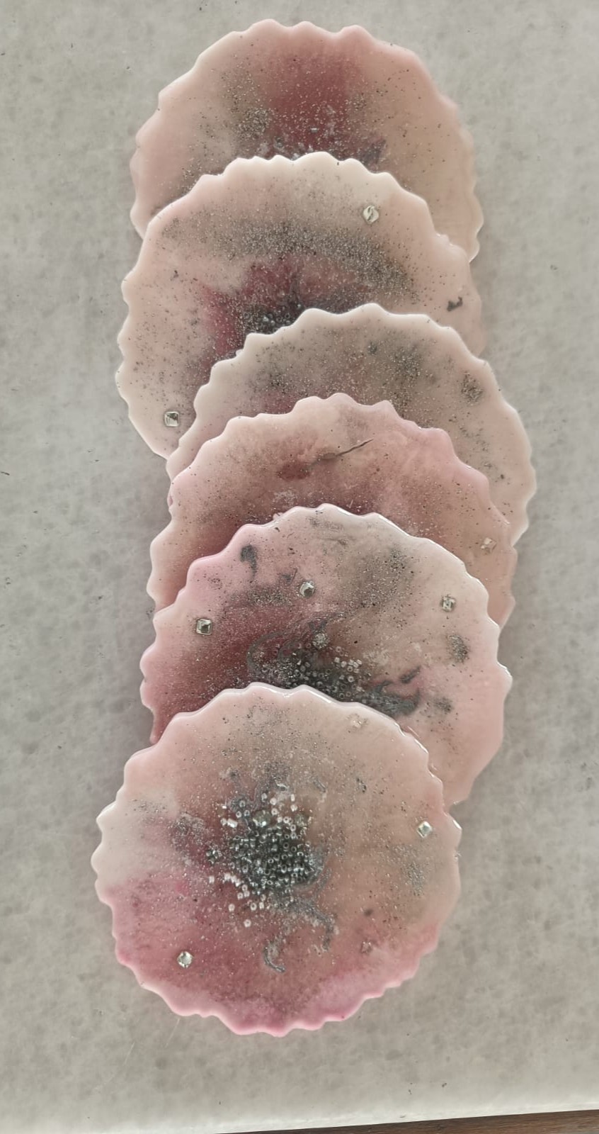 Set of 6 Handcrafted Resin Coaster R15