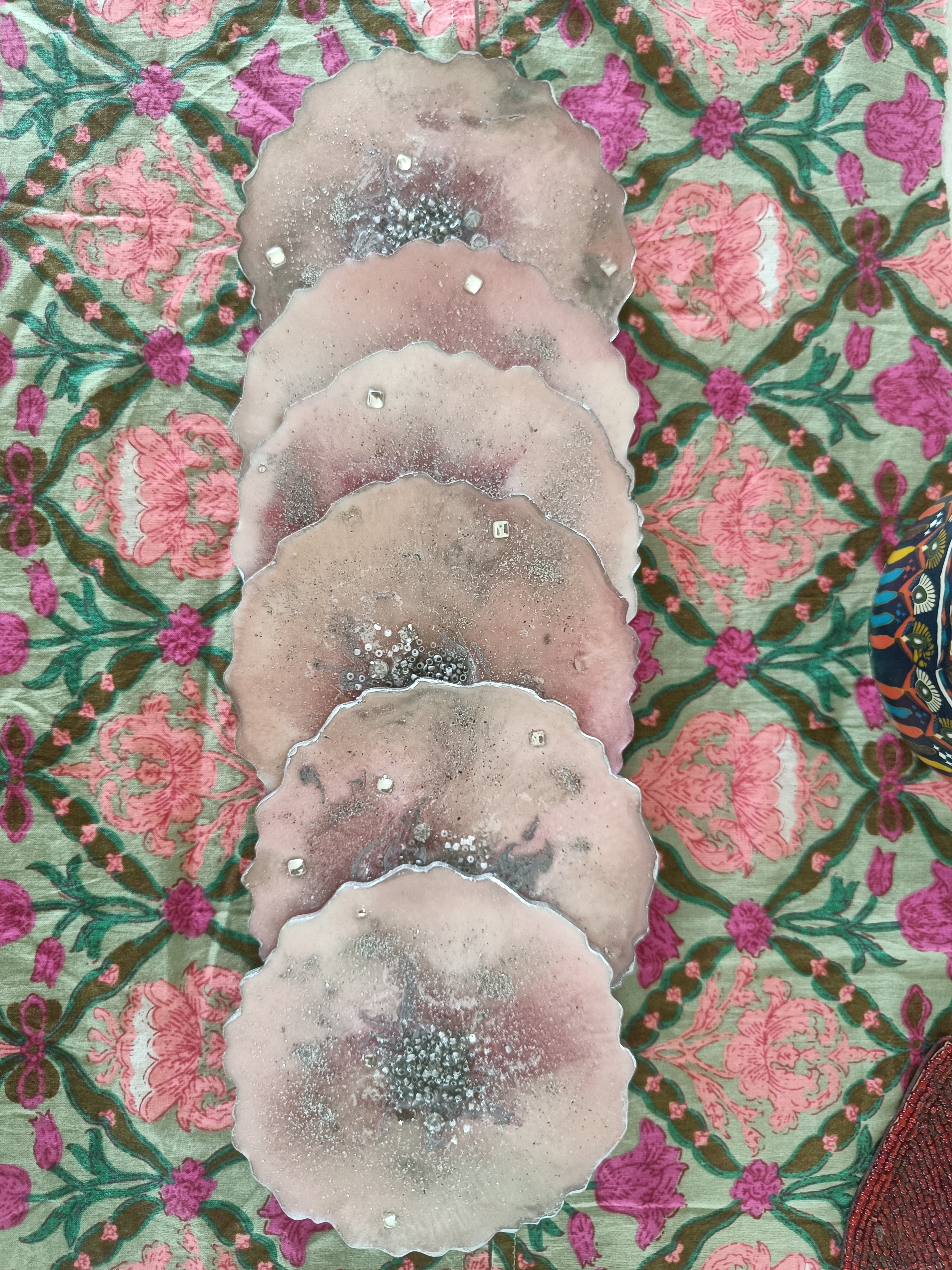 Set of 6 Handcrafted Resin Coaster R15