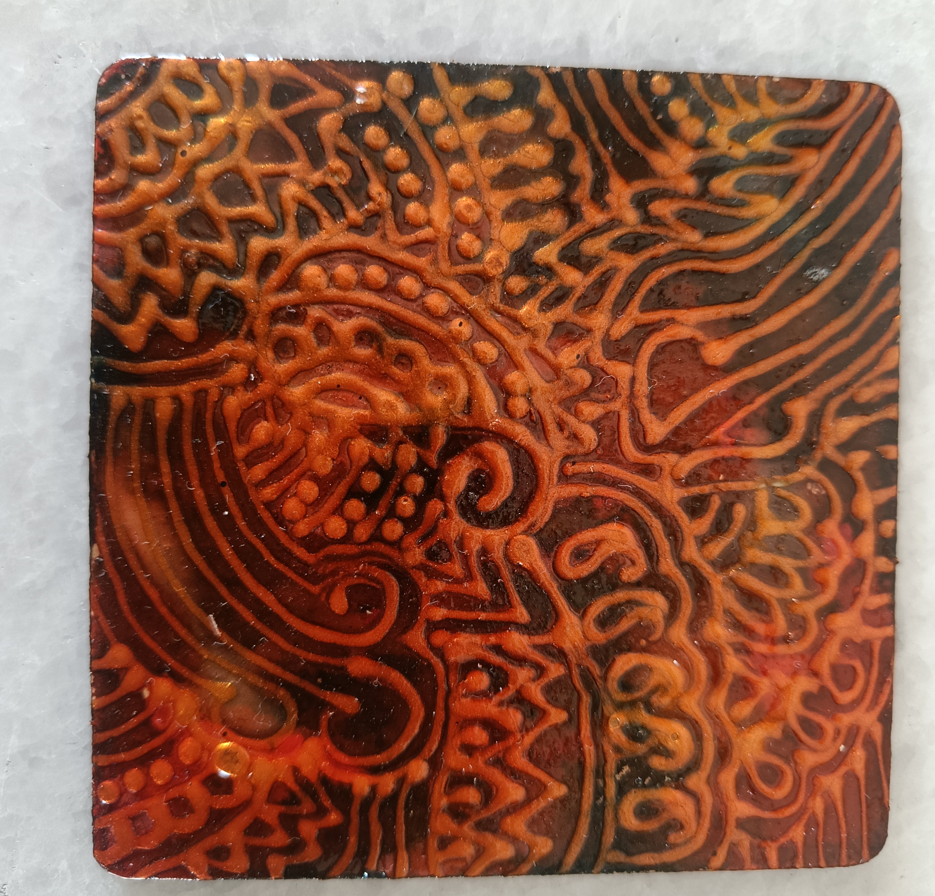 Hand-painted set of 6 Wooden Coasters