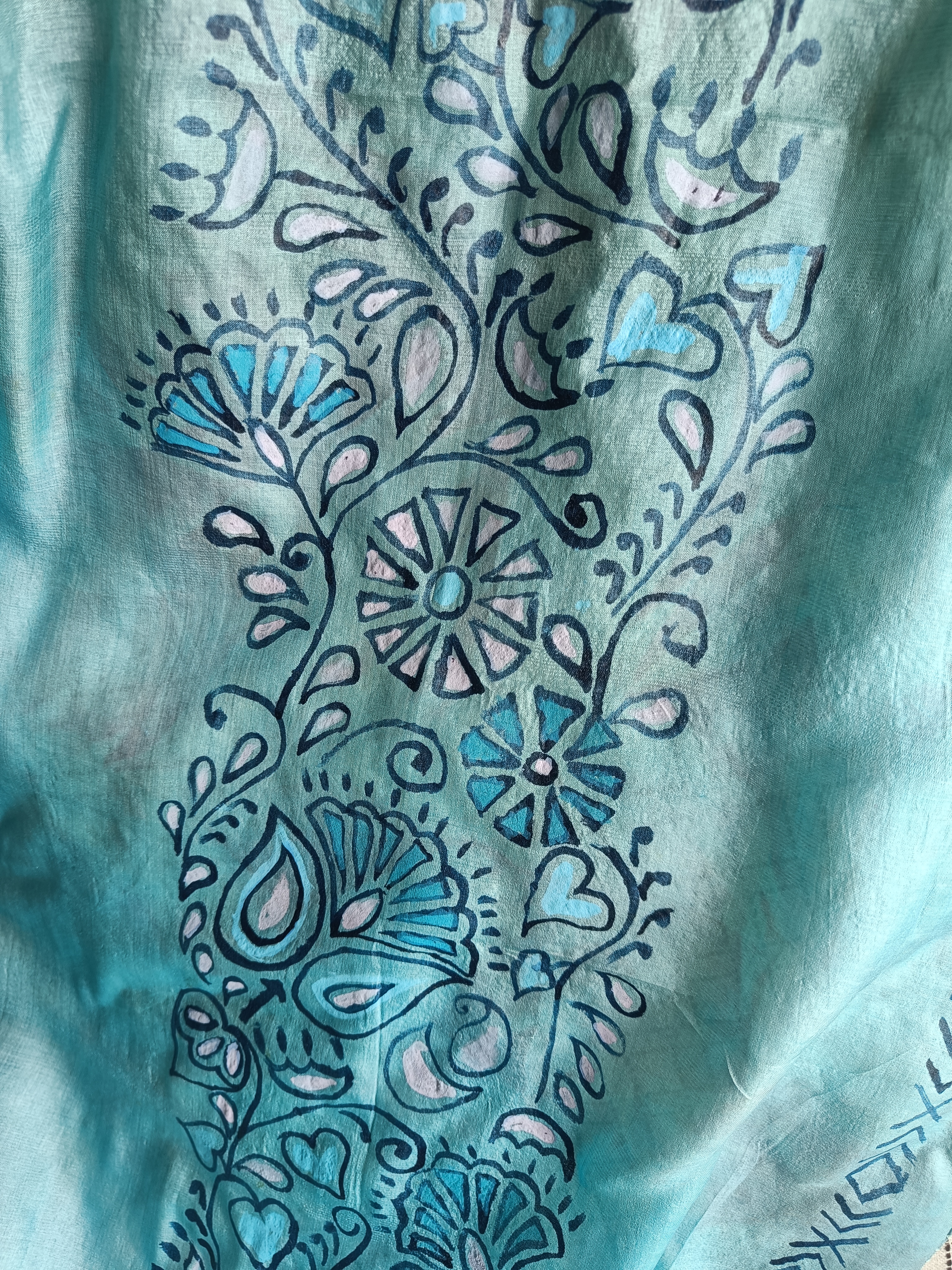 Hand-Painted Silk Stole TS100