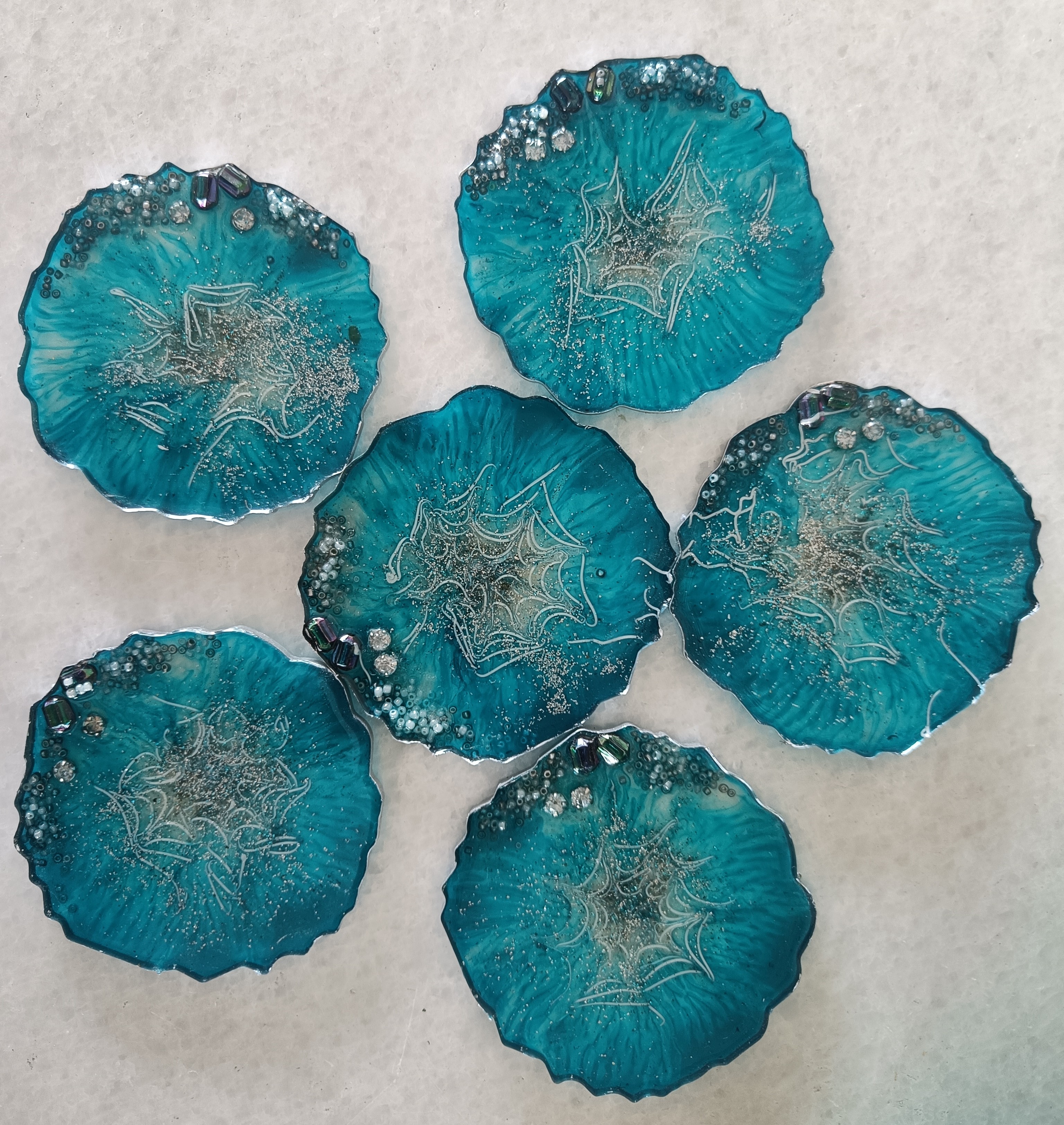 Set of 6 resin coasters R24