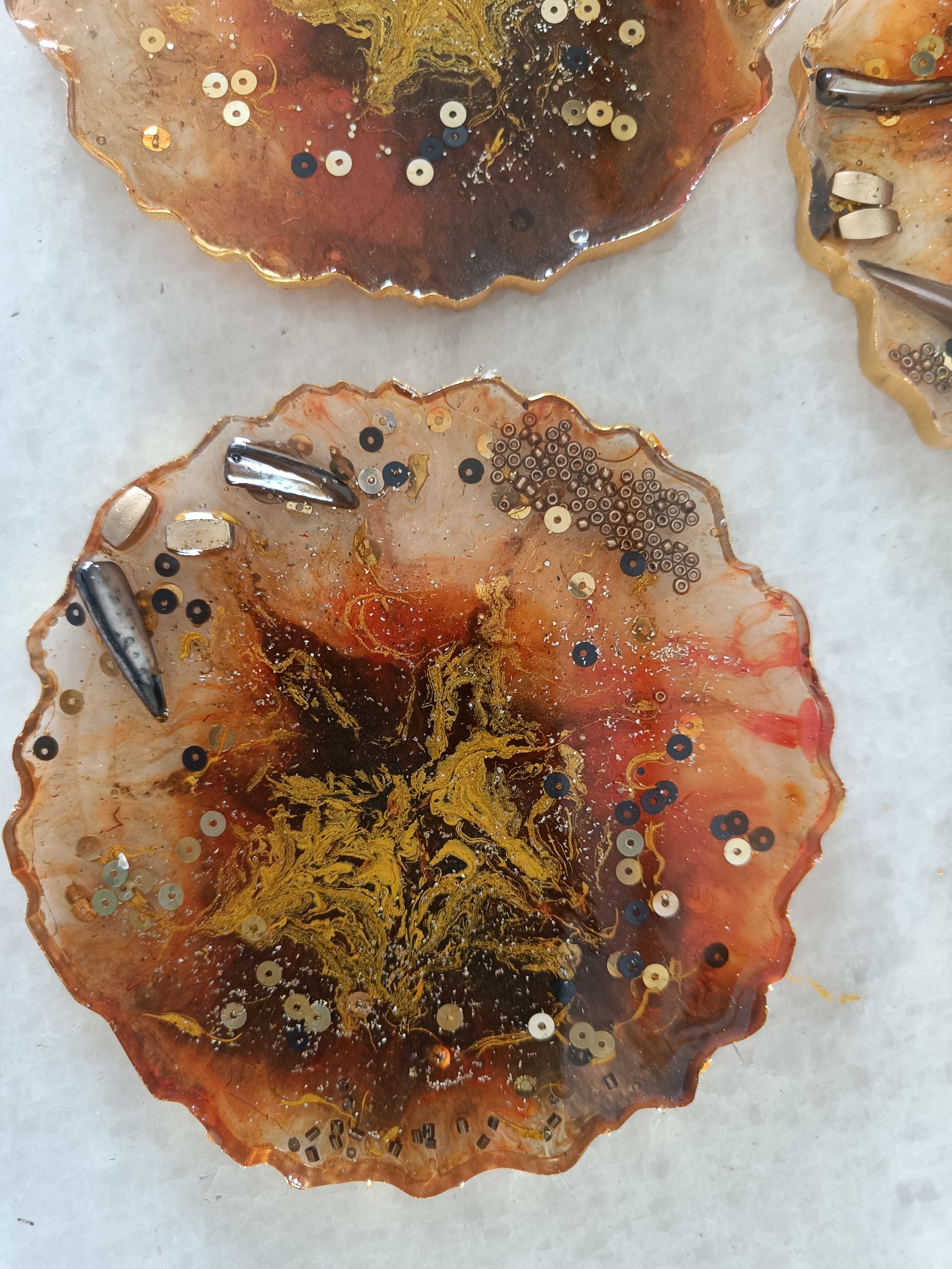 Set of 6 Handmade Resin Coasters R26