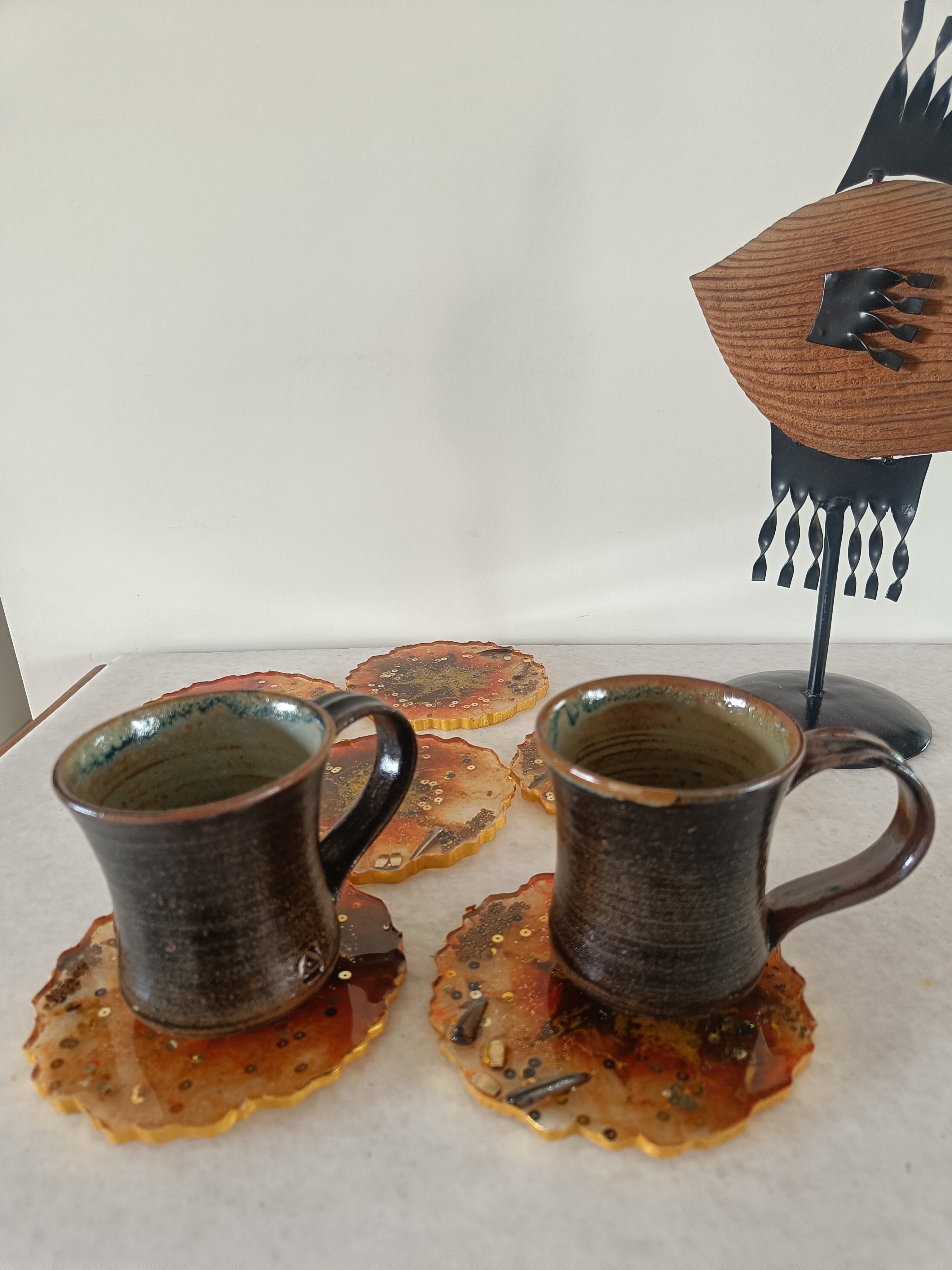 Set of 6 Handmade Resin Coasters R26