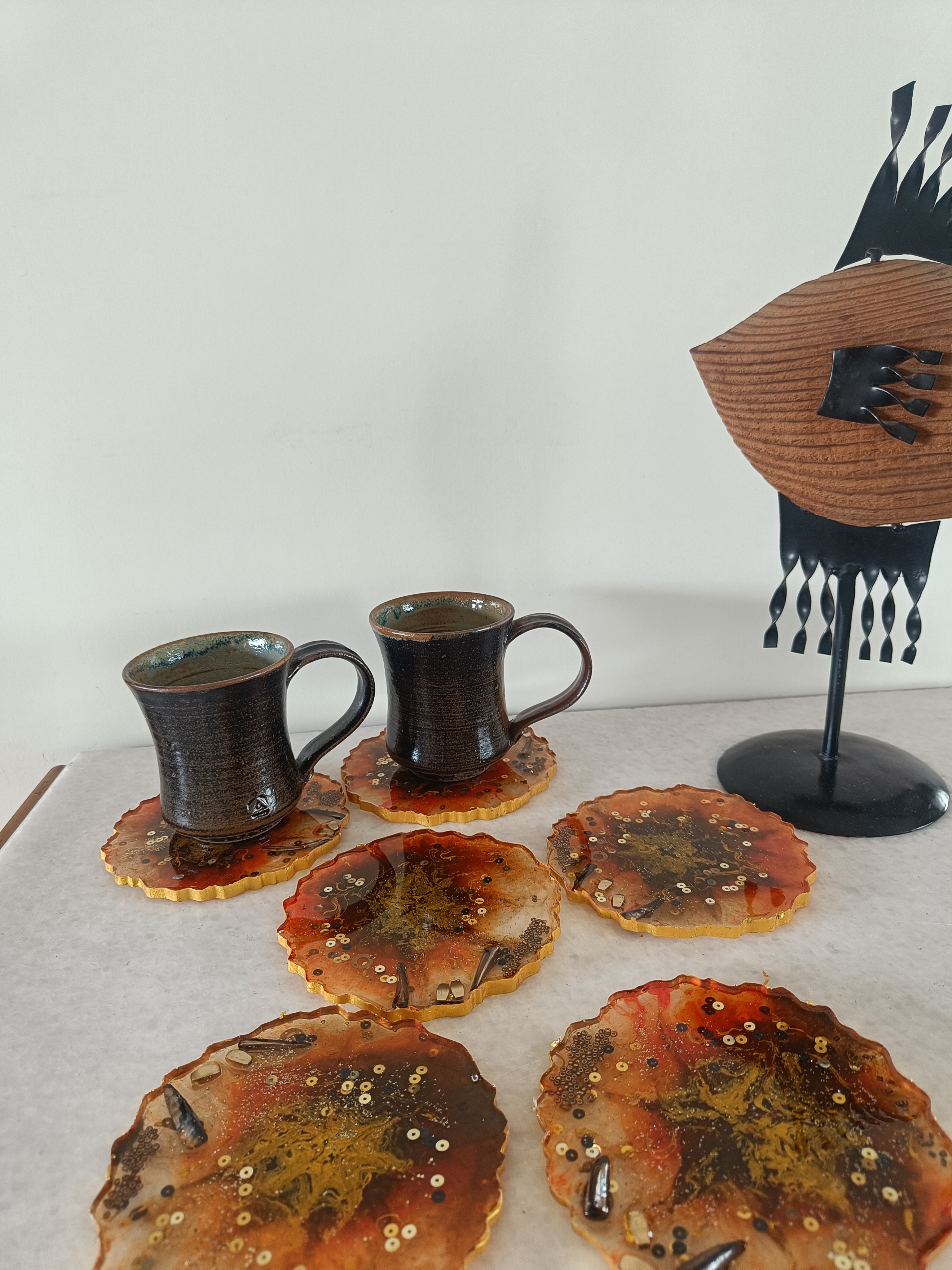 Set of 6 Handmade Resin Coasters R26