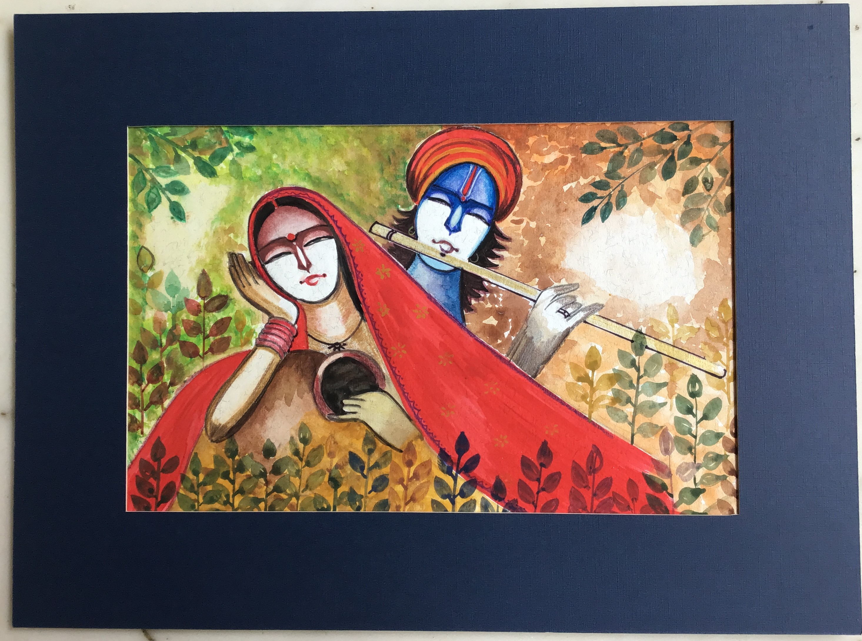 Hand-painted Radha Krishna