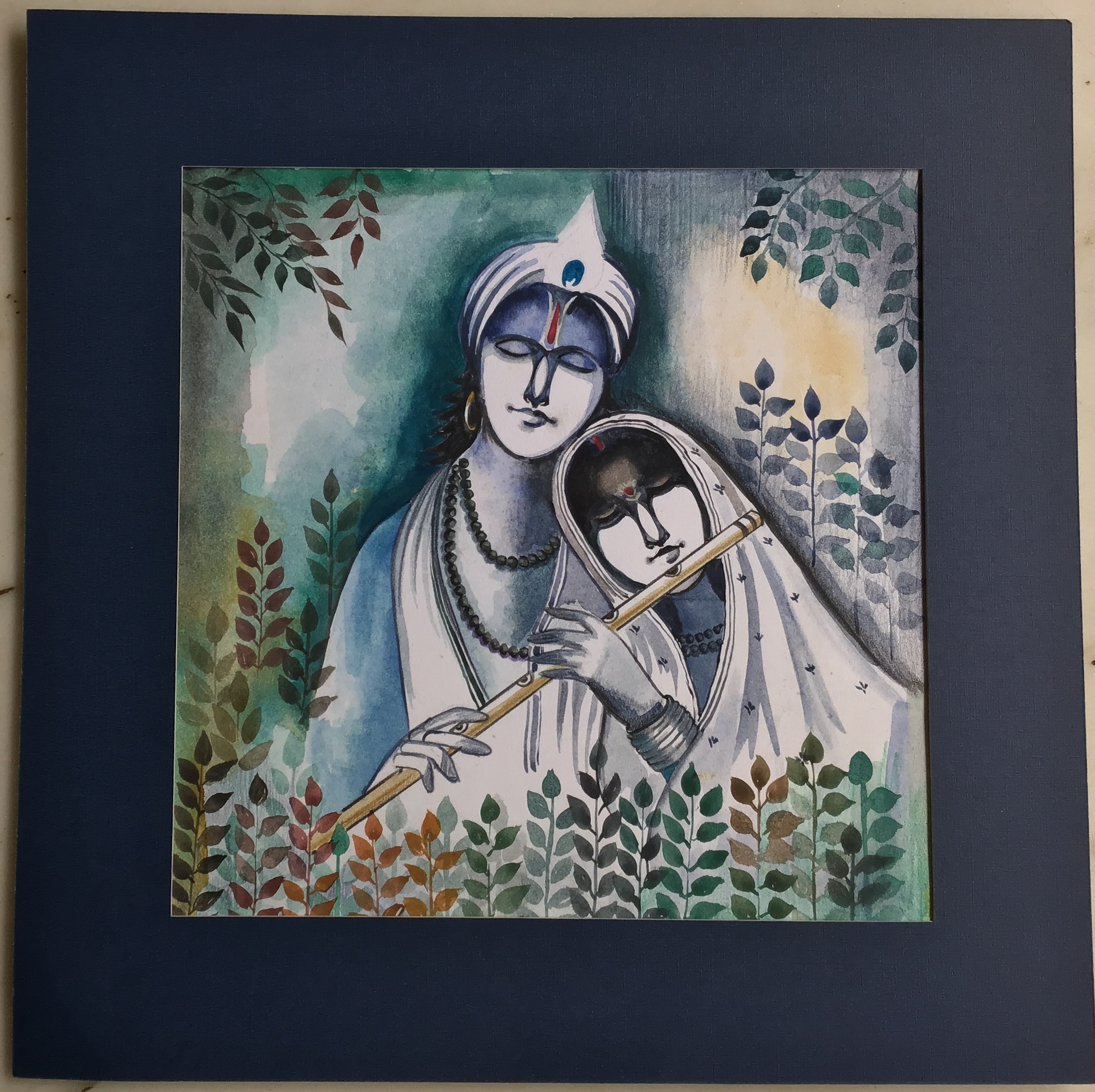 Framed Krishna Radha Artwork