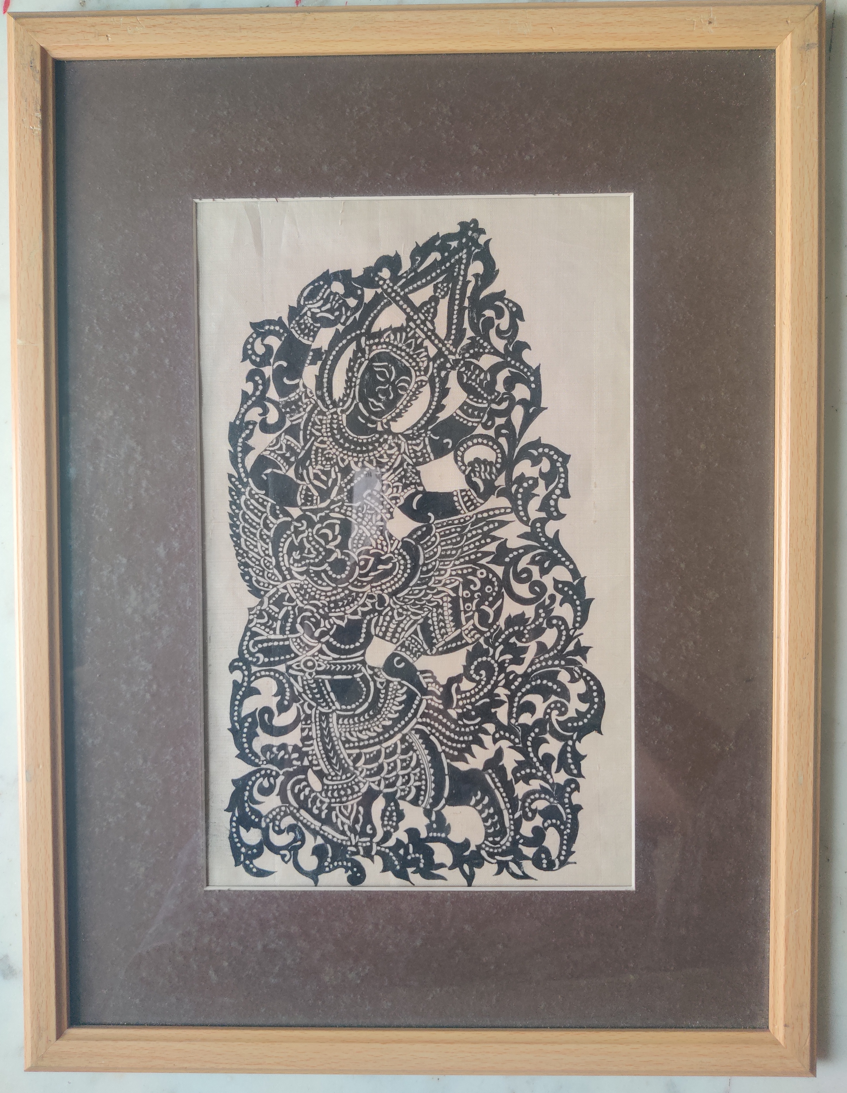 Traditional Shadow Puppet Art Framed