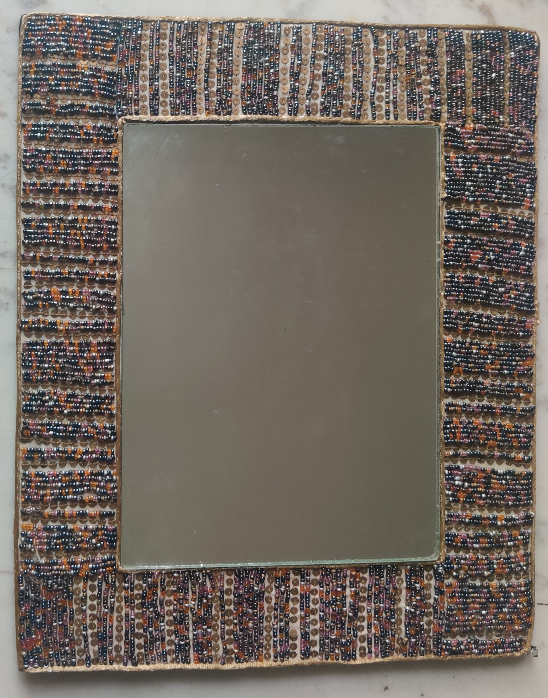 Handcrafted Beaded Mirror frame 