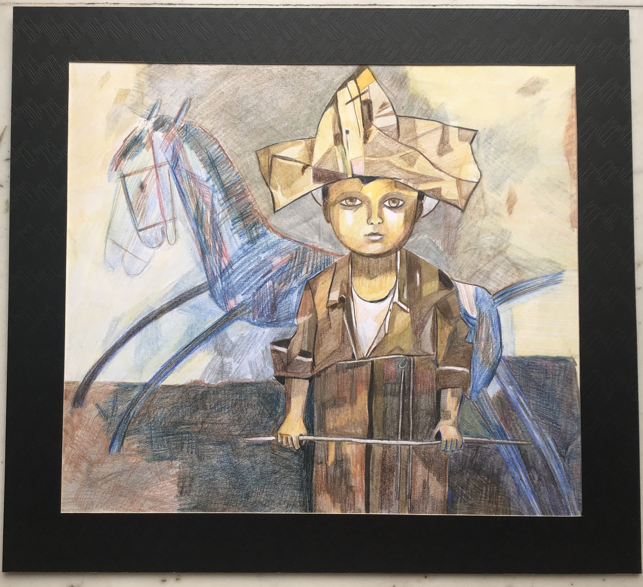 Abstract Cowboy and Horse painting