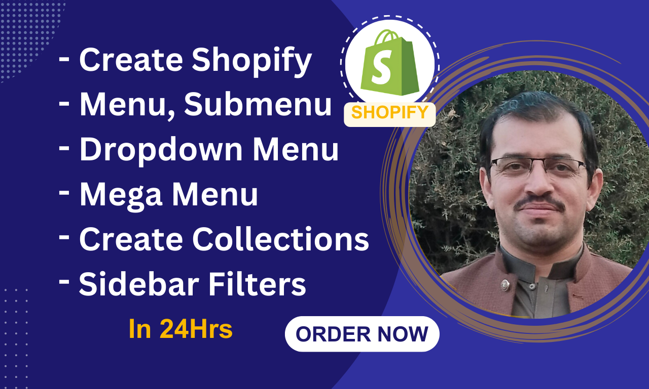 I will create shopify mega menu, shopify collection, organize products