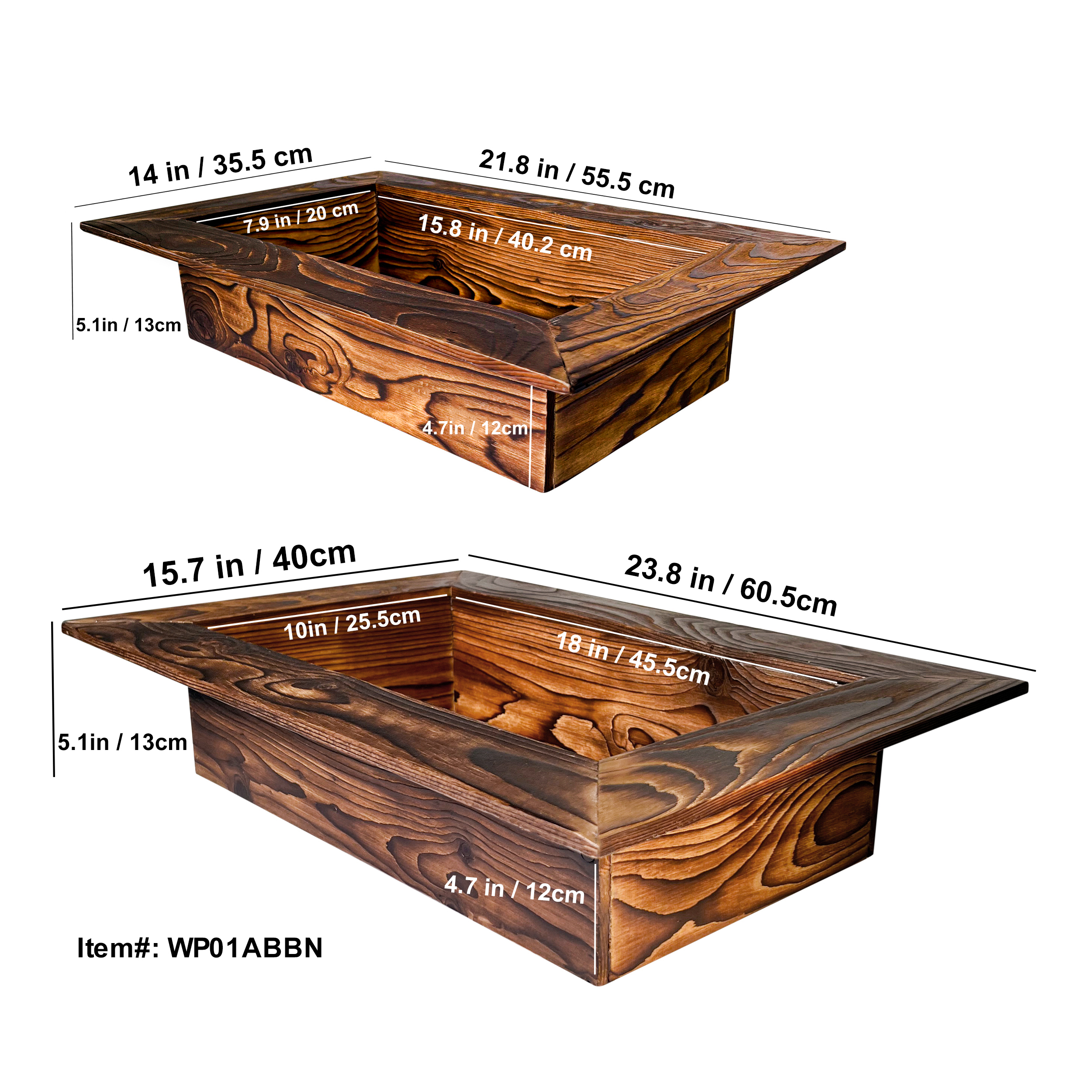 Wooden Rectangular Planter Box