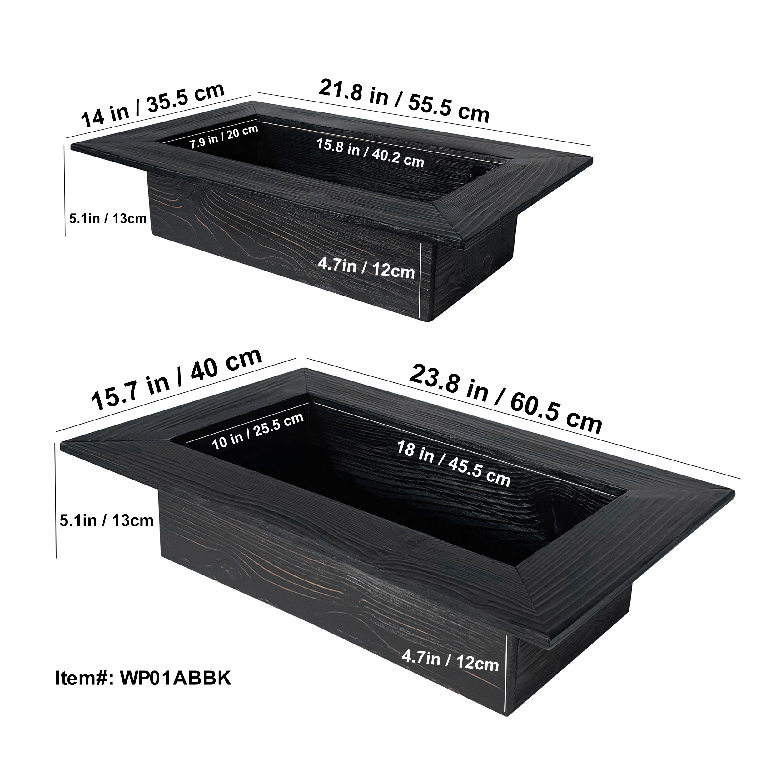 Wooden Rectangular Planter Box