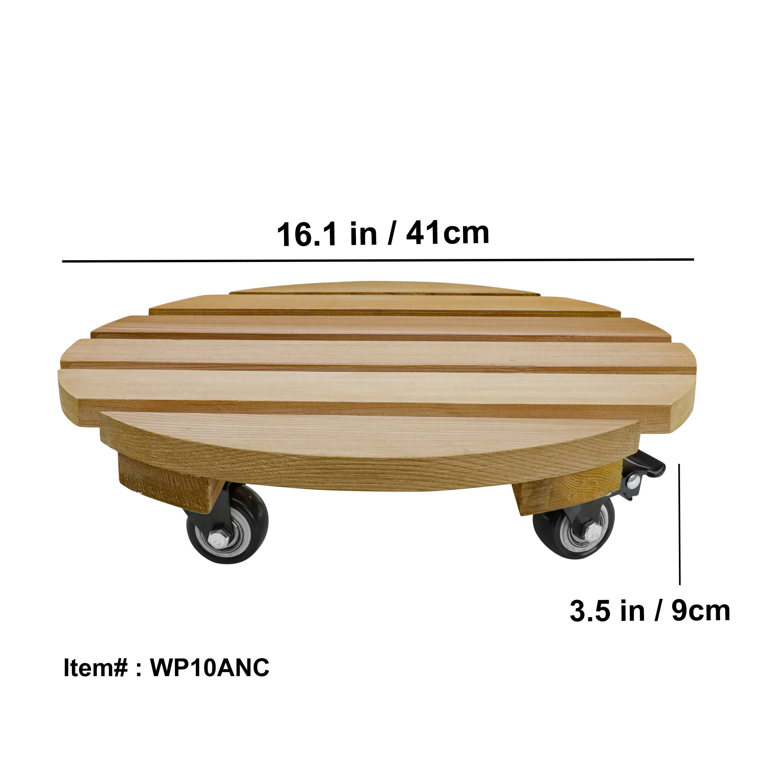 Yakisugi Burned Wooden Pot / Container Stand with Wheels