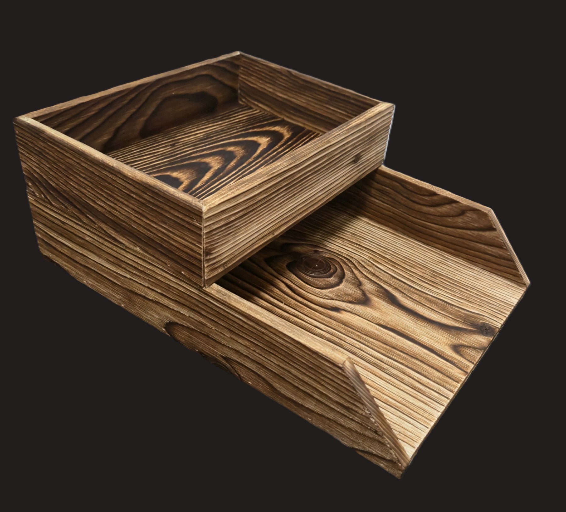 Yakisugi Burned Wooden File Sorter