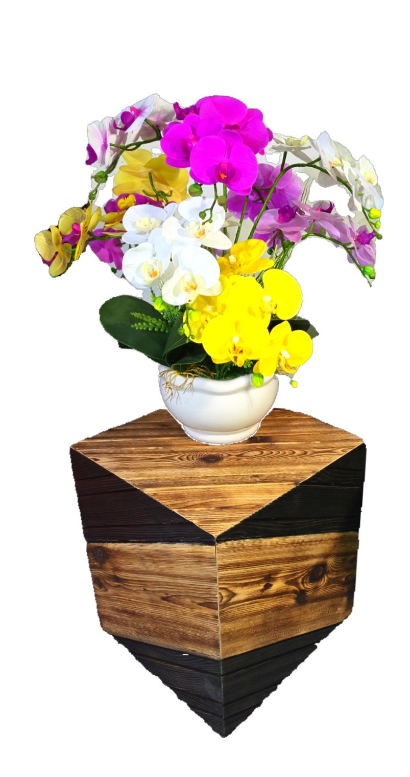 Yakisugi Burned Wooden Pedestal 