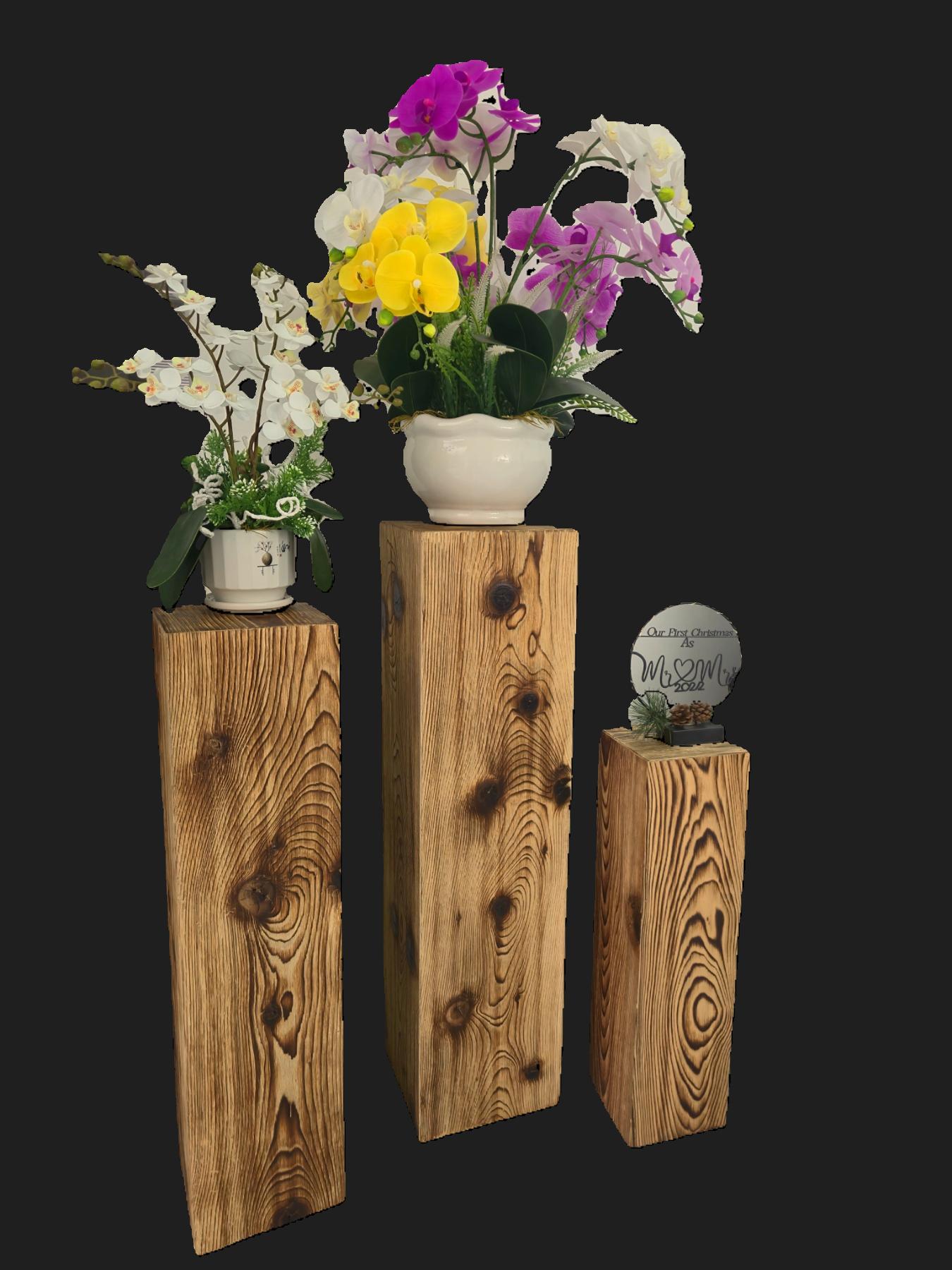 Yakisugi Burned Wooden Pedestals