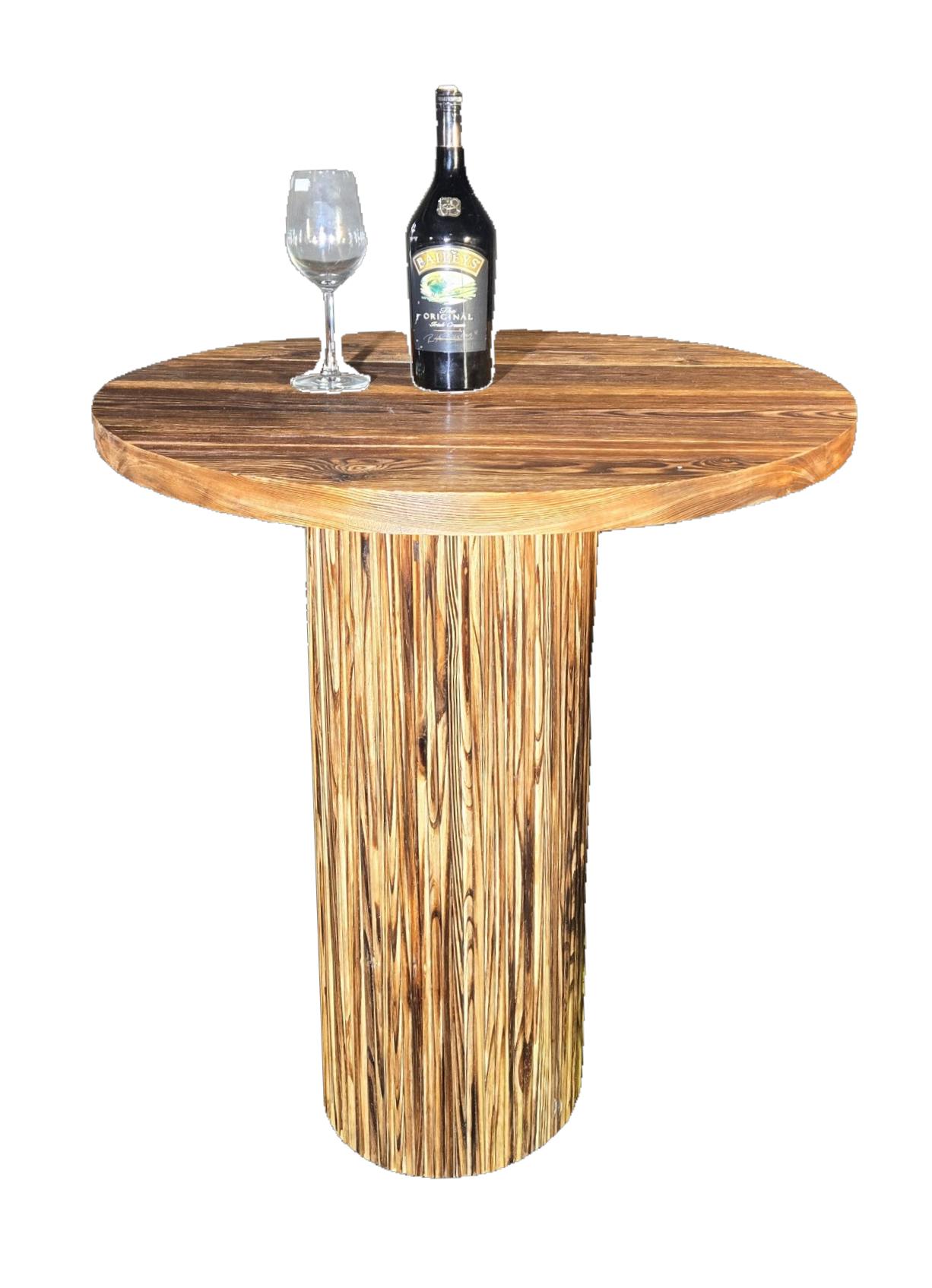 Yakisugi Burned Wooden Round Table