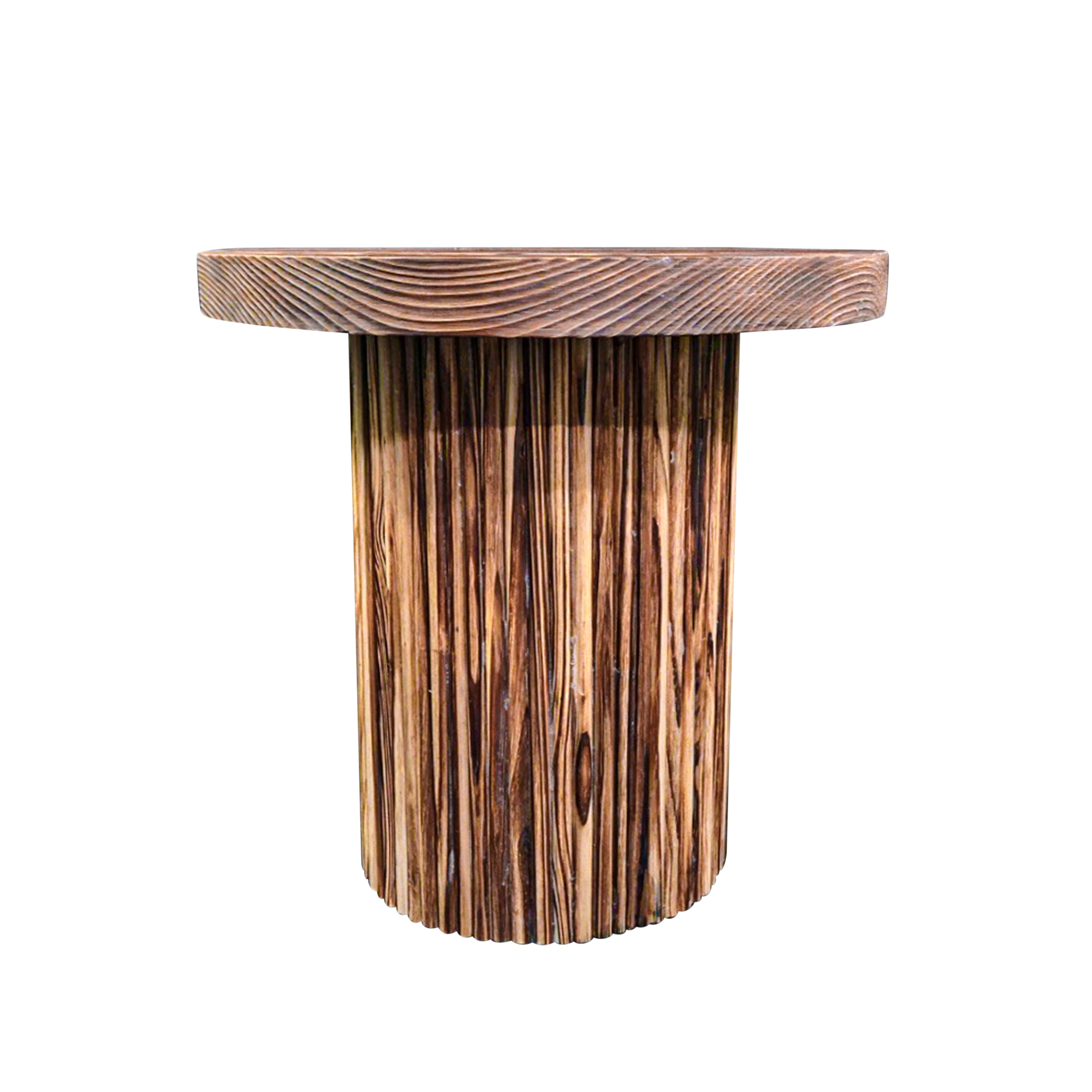 Yakisugi Burned Wooden Round Table