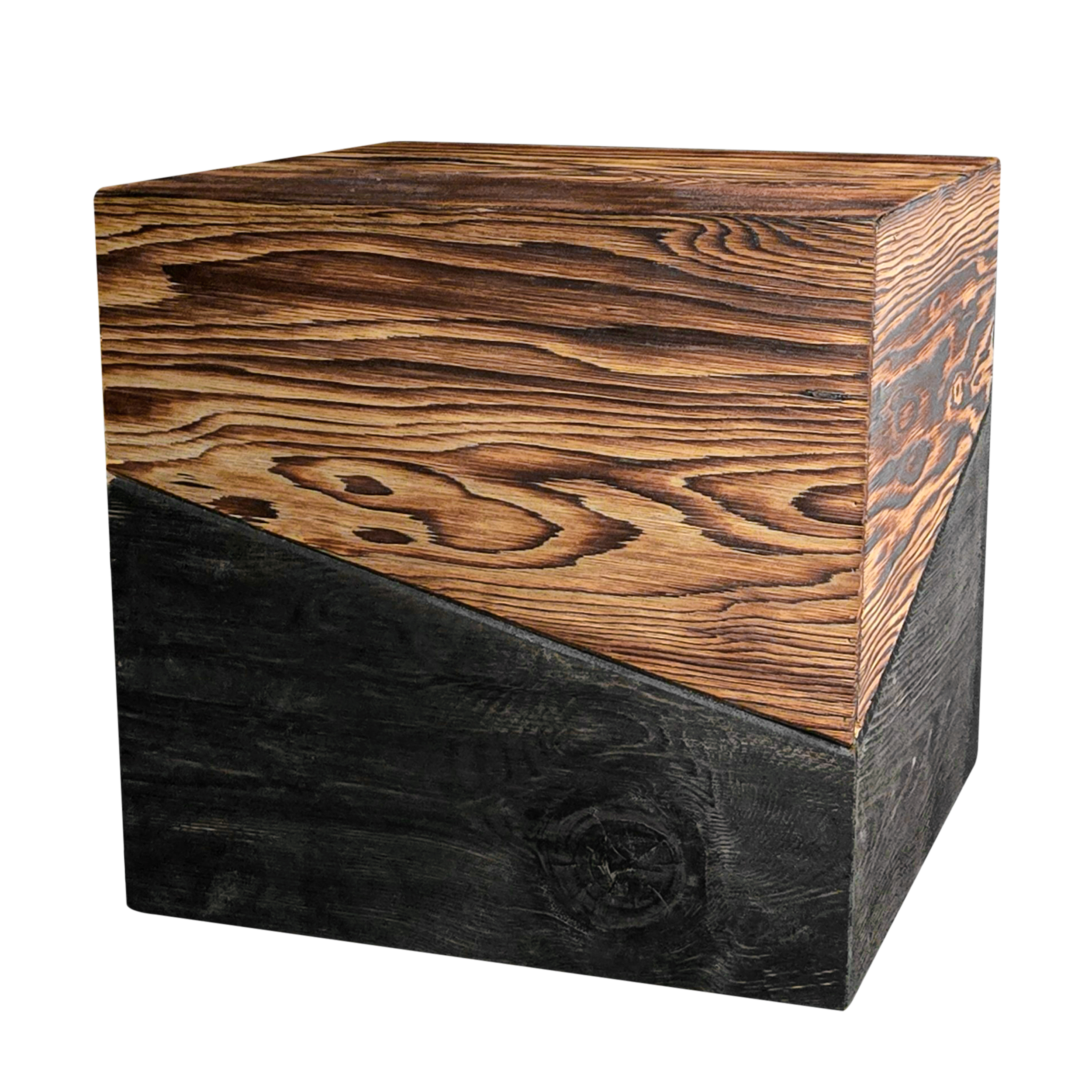 Yakisugi Burned Wooden Pedestal 