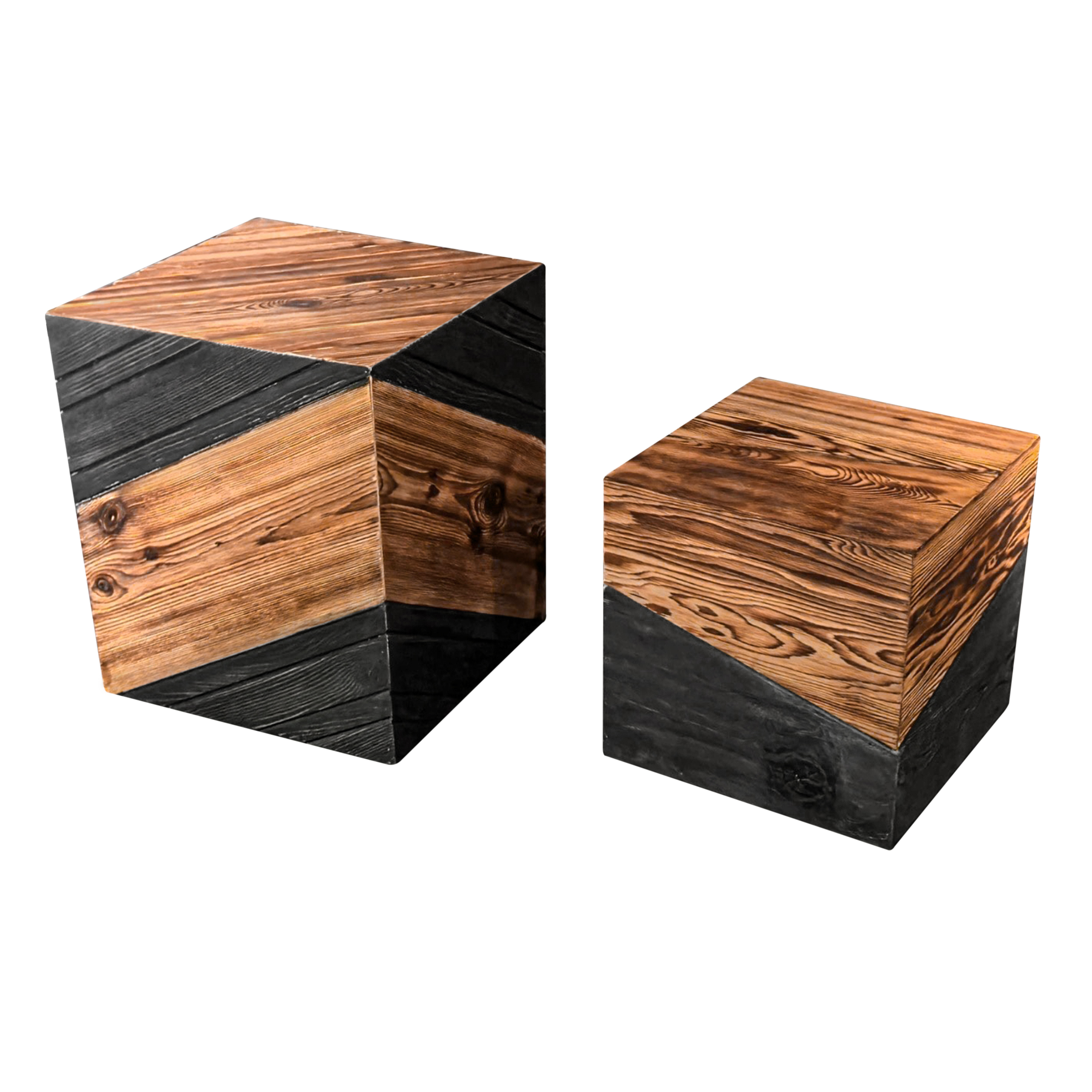 Yakisugi Burned Wooden Pedestal 