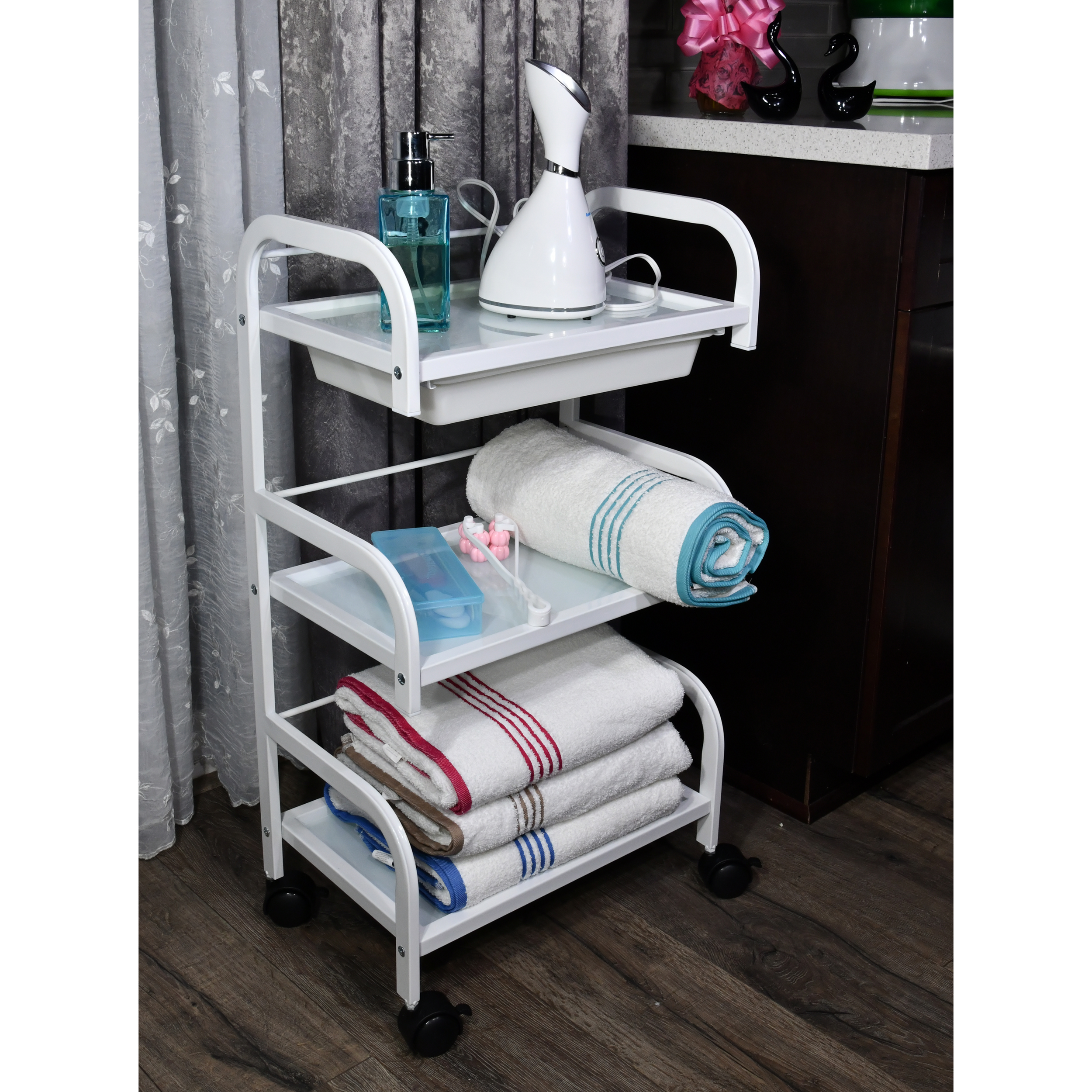 White 3-Tier Storage Trolley