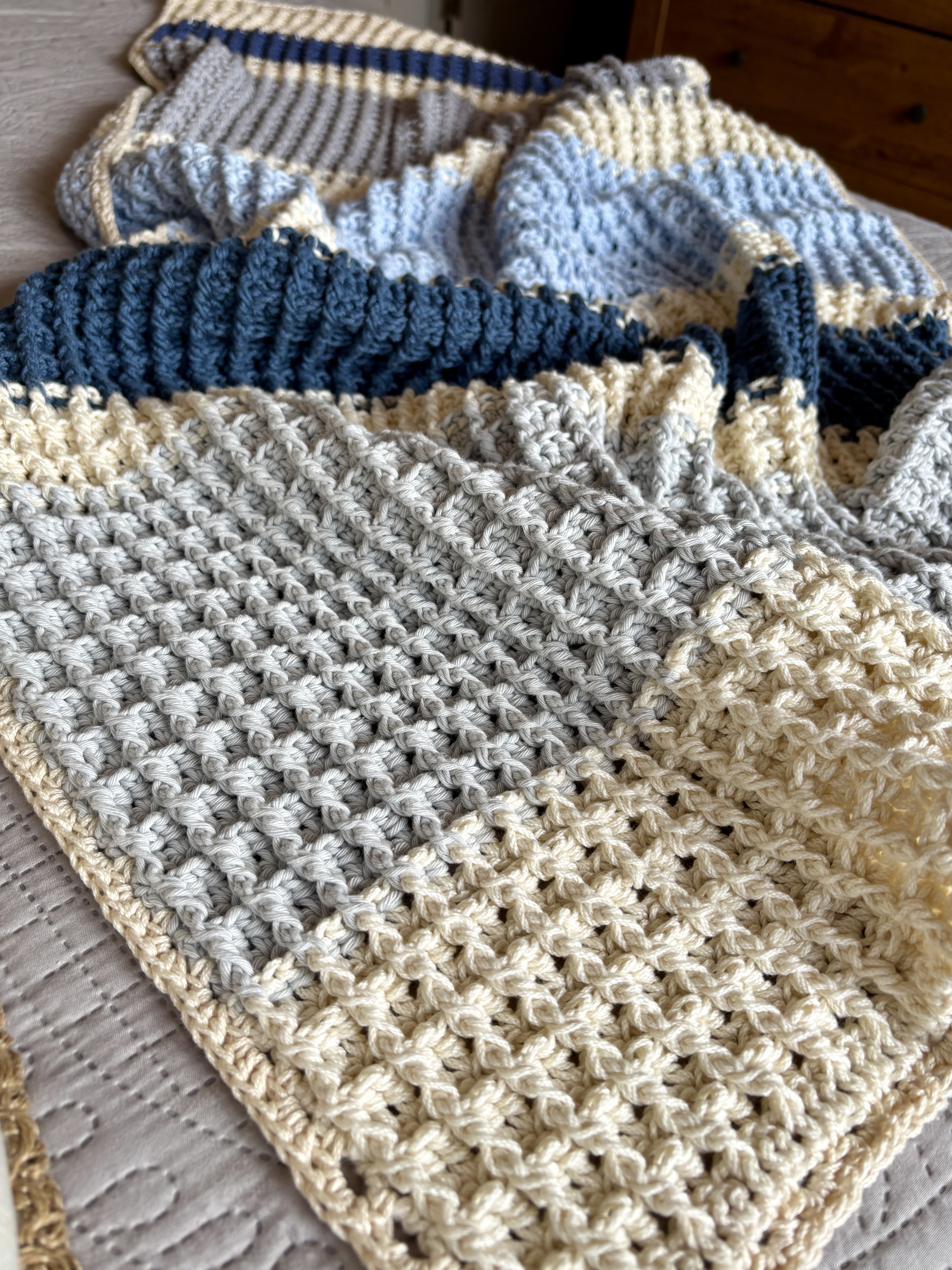 Patrón Manta Waffle / Waffle Stitch Blanket Pattern