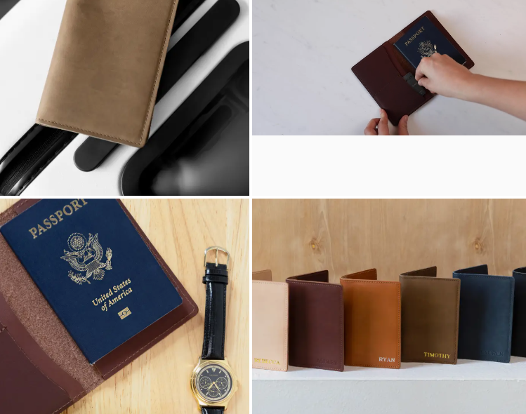 USA Made Leather Passport Wallet