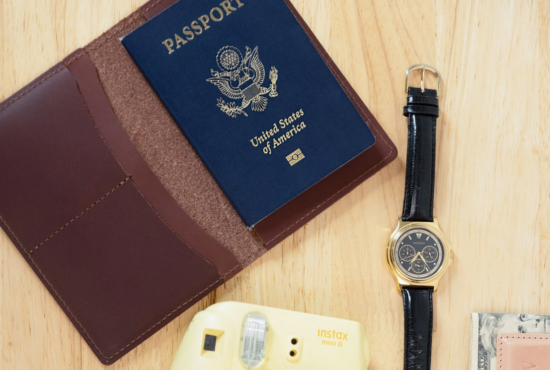 USA Made Leather Passport Wallet