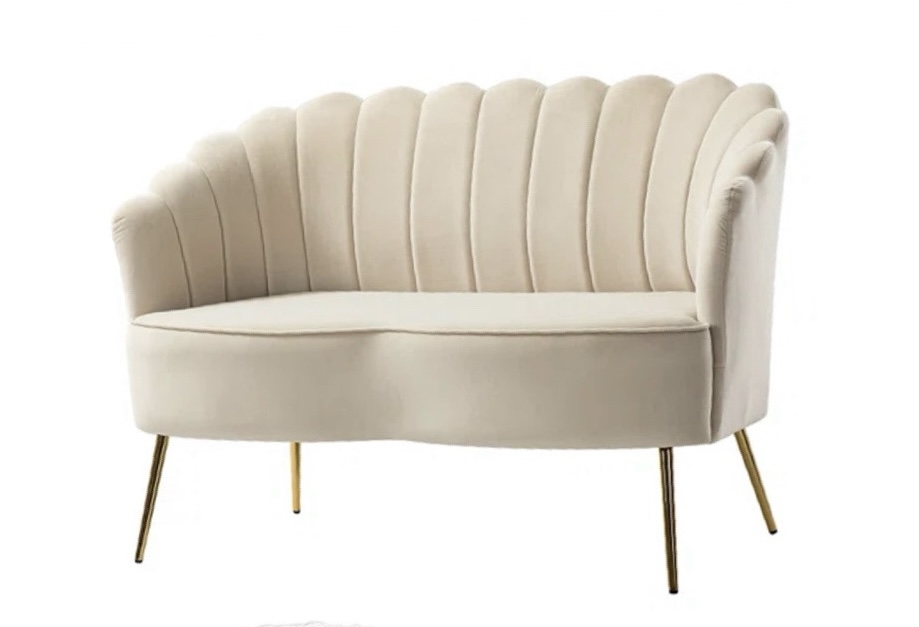 Velvet LoveSeat in Tan