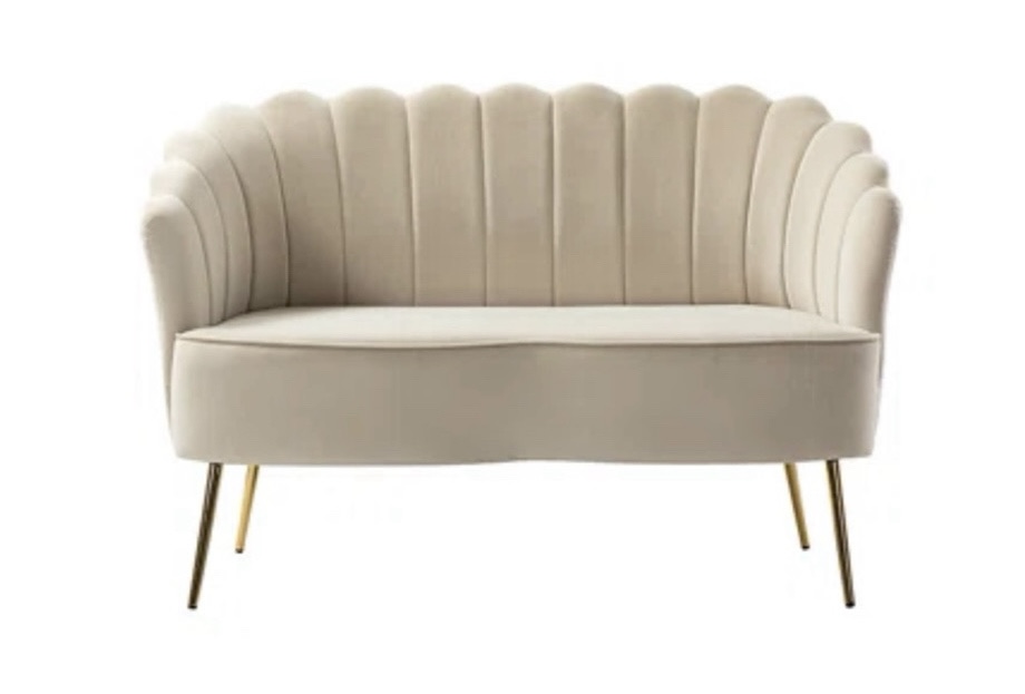 Velvet LoveSeat in Tan