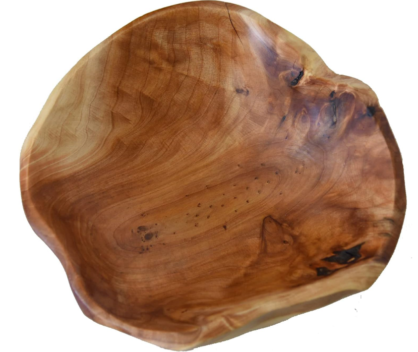 Creative Wood Bowl Root Carved Bowl Handmade Natural Real Wood Candy Serving Bowl (9"-10")