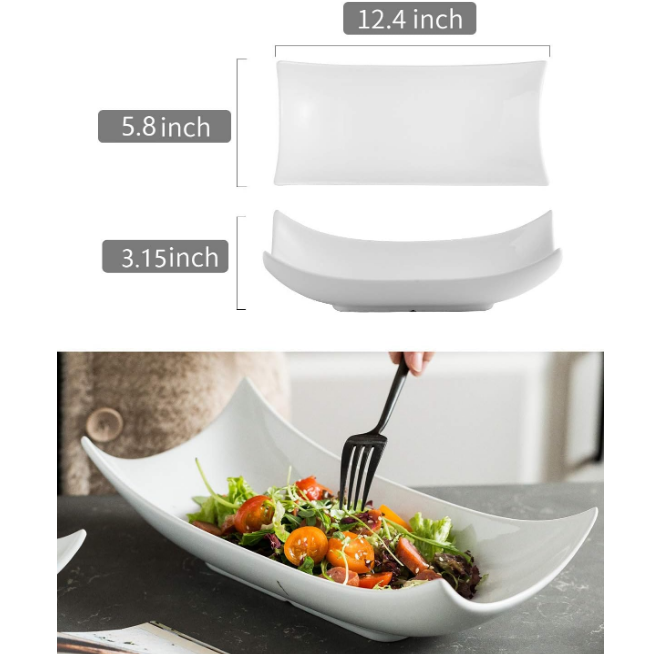 Decorative Bowl Serving Platter White Serving Dishes Decorative Centerpiece Deep Serving Bowl Serving Dishes and Platters 12-Inch Set of 3 for Thanksgiving
