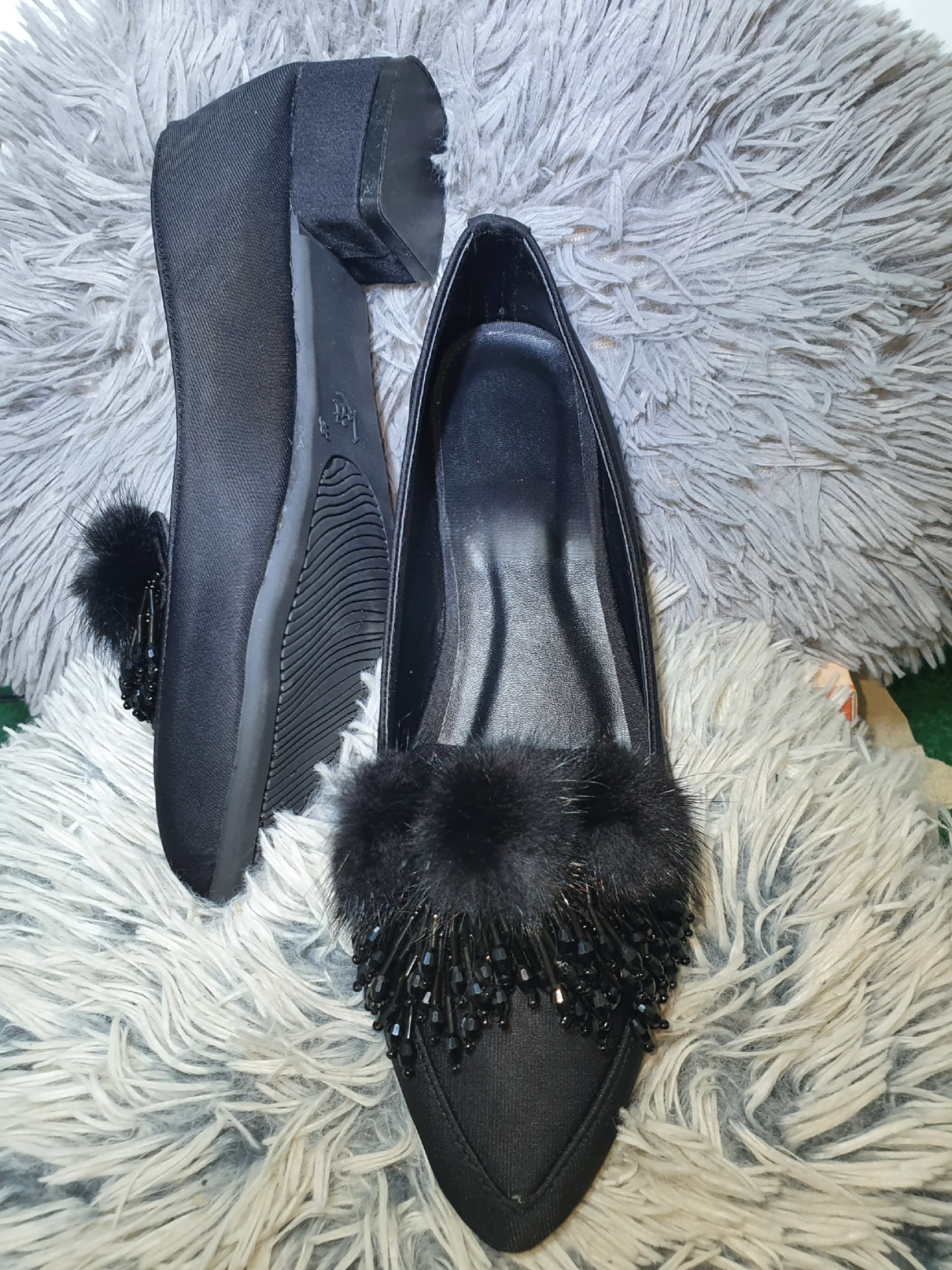Fur-Trimmed Heel