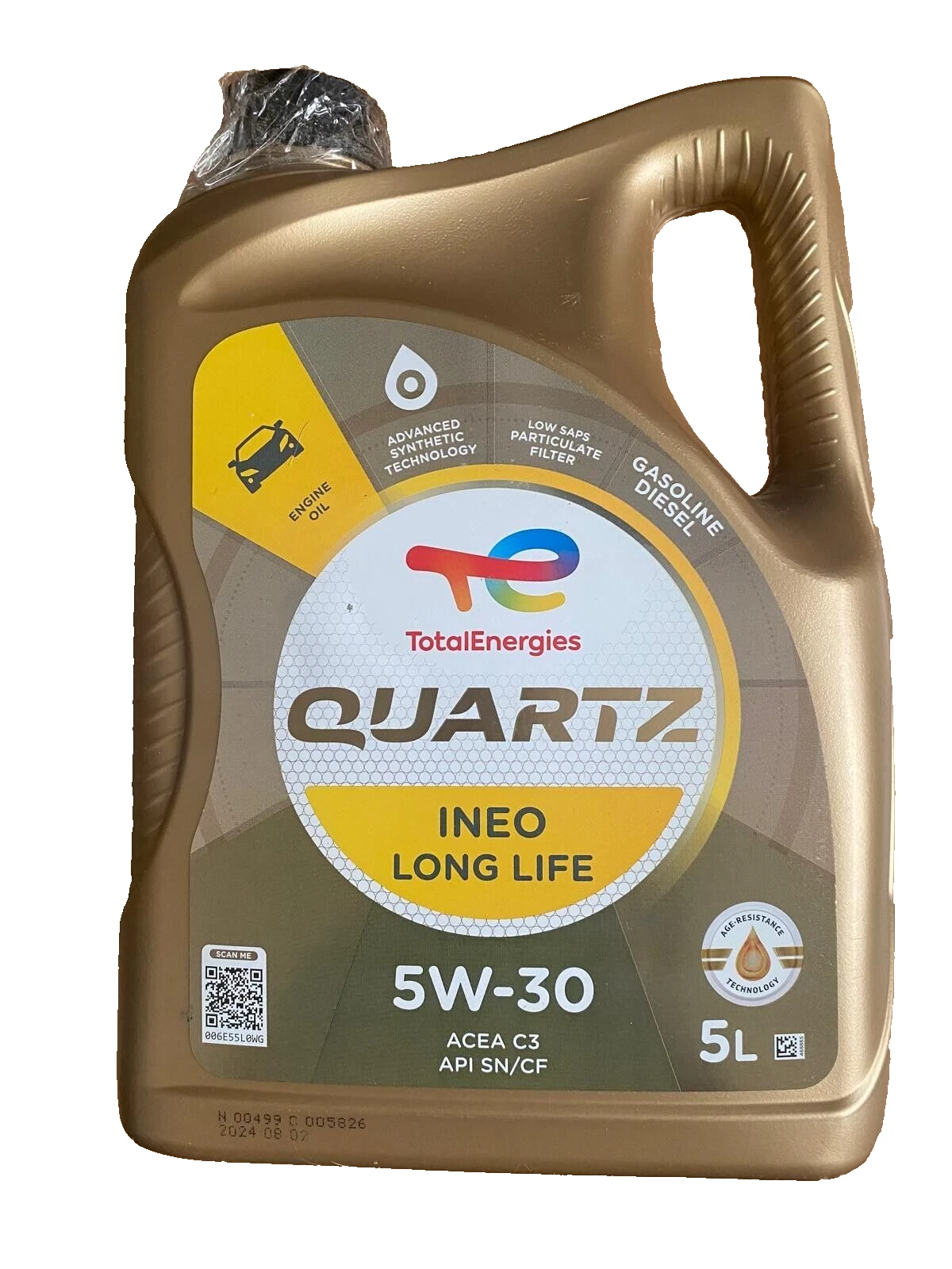 huile moteur LONG LIFE TOTAL ENERGIES 213819 Quartz Ineo LL 5W30, 5L