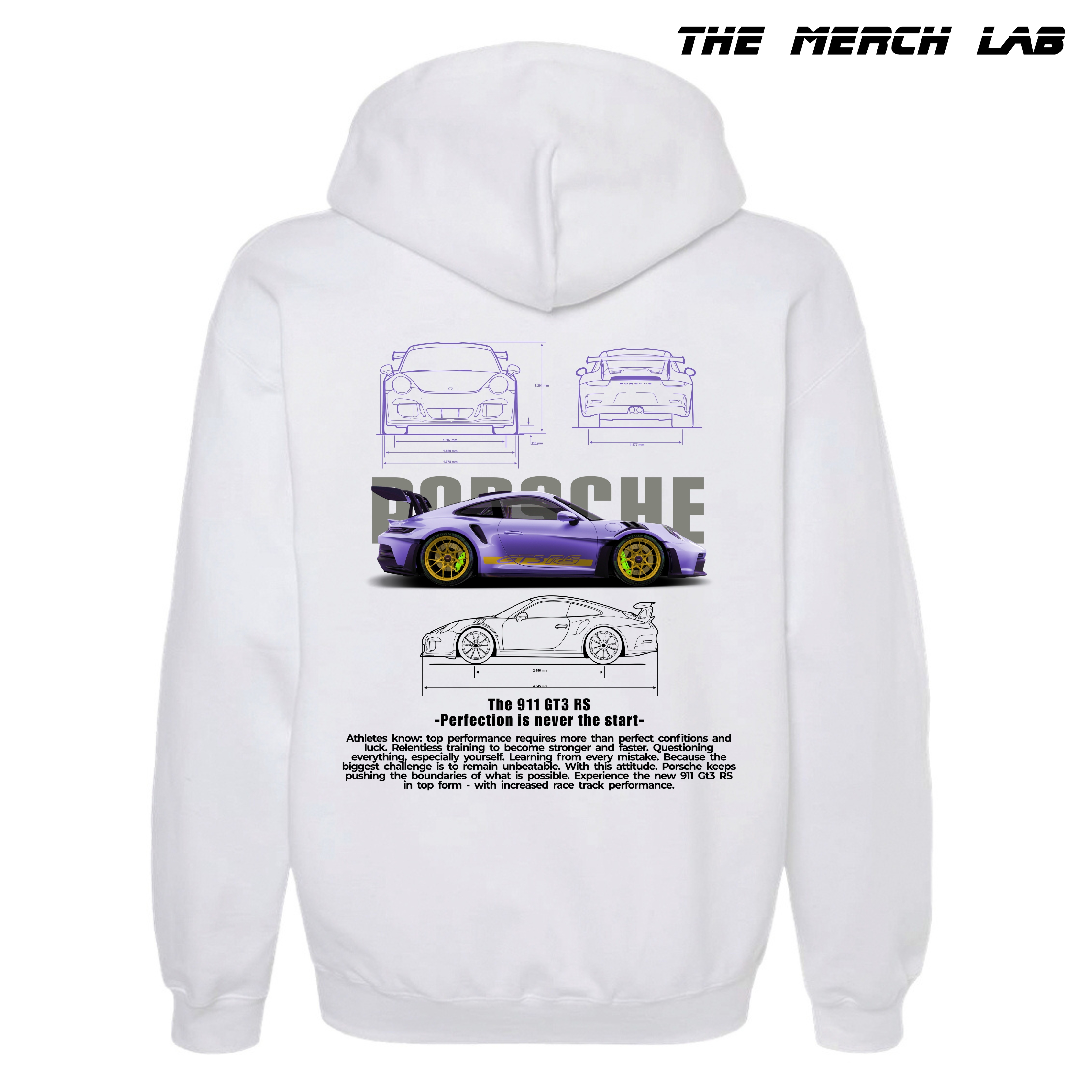 Porsche 911 White Hoodie(Purple)