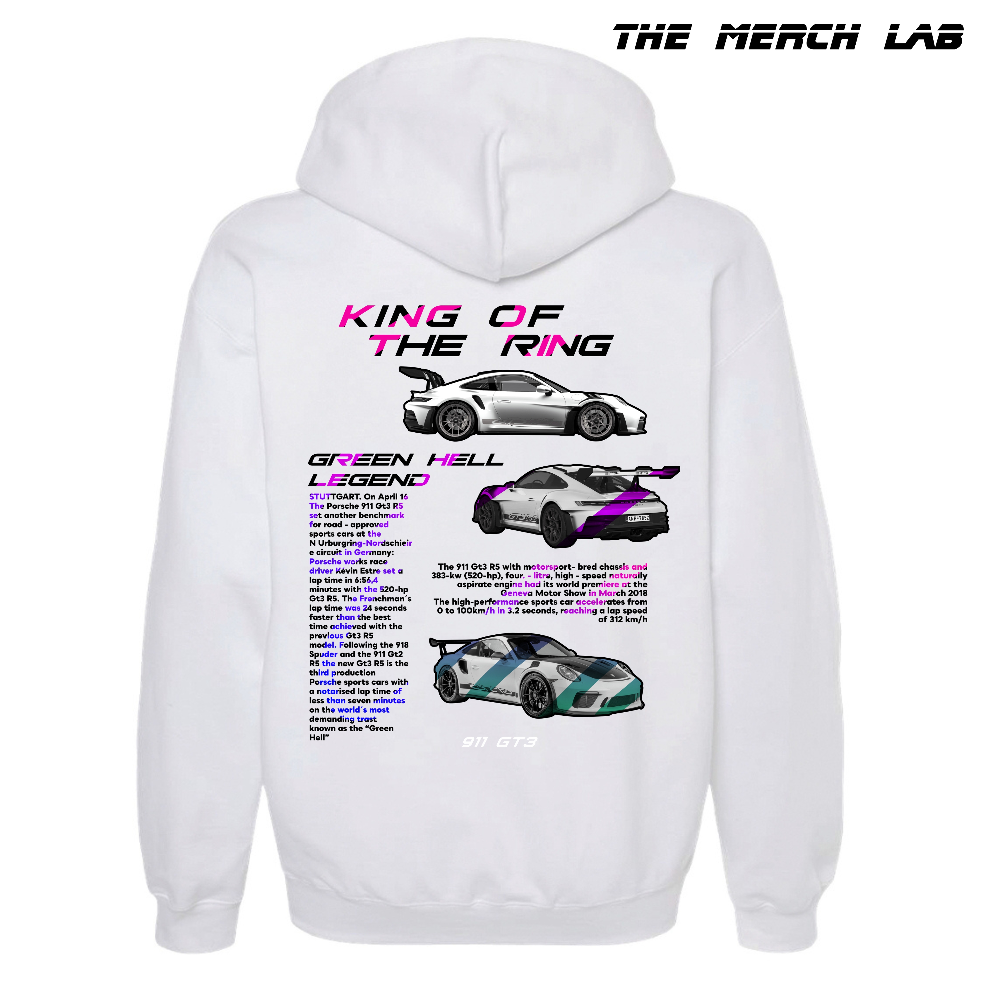 Porsche 911 White Hoodie(multi)