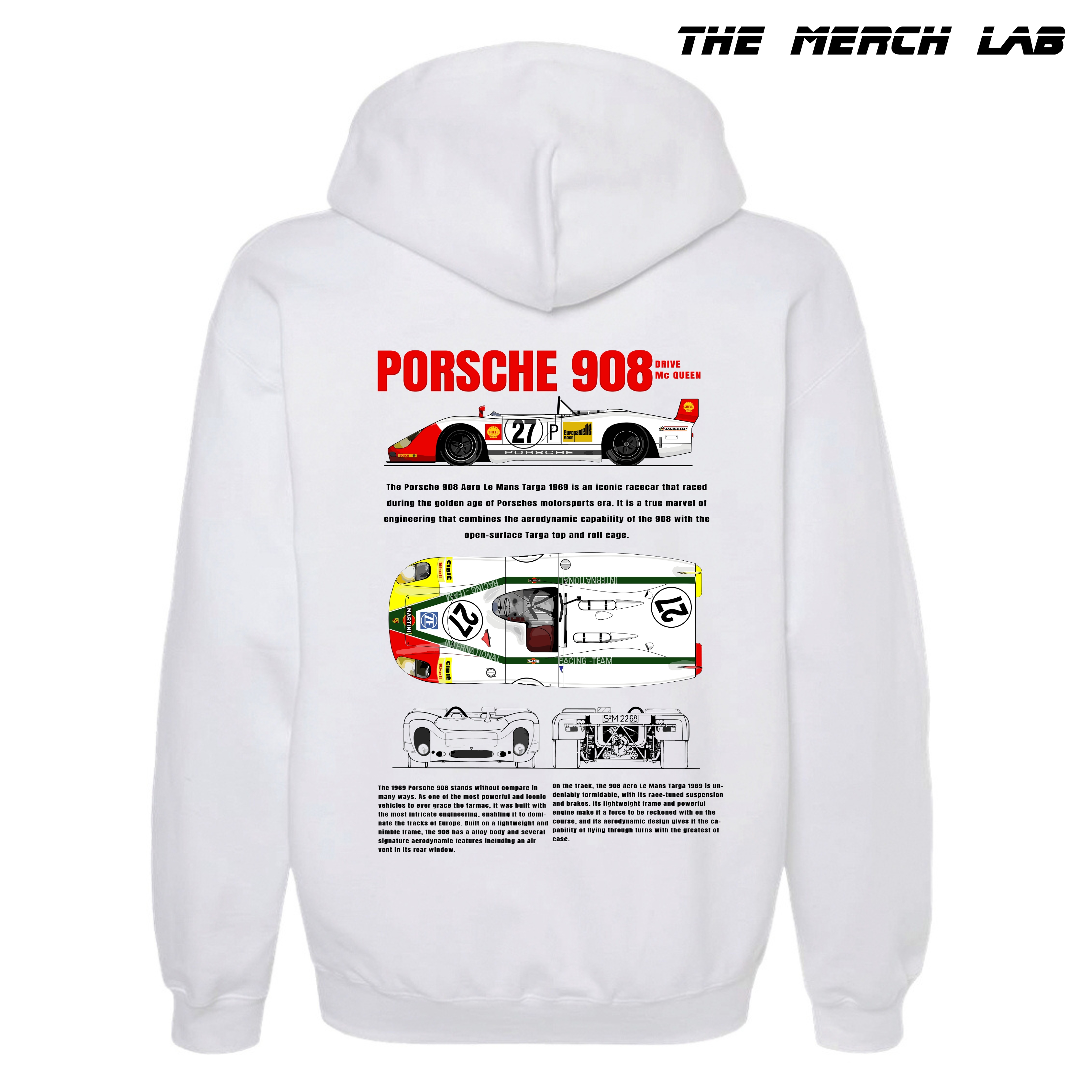 Porsche 908 White Hoodie