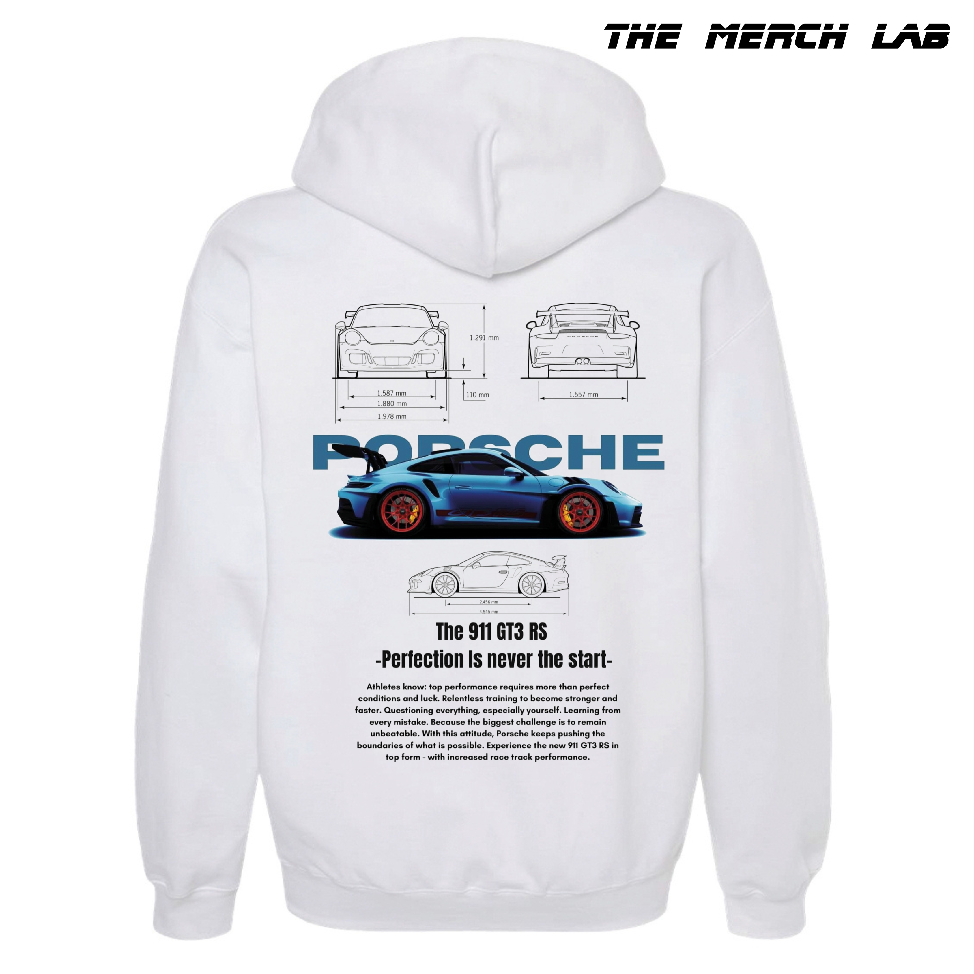 Porsche 911 White Hoodie(Navy)