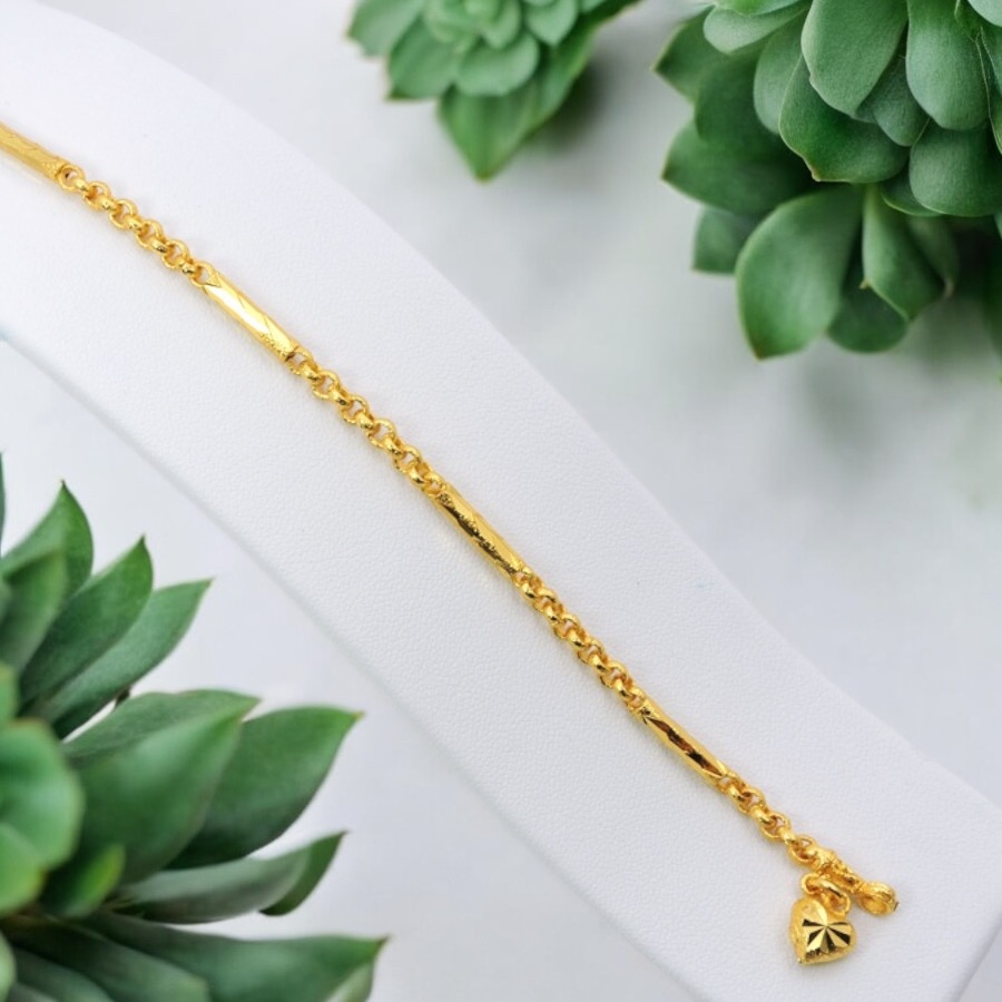 Elegant Straw-like Style Gold Bracelet