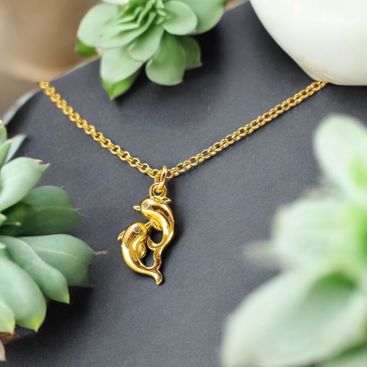 Golden Dolphin Necklace