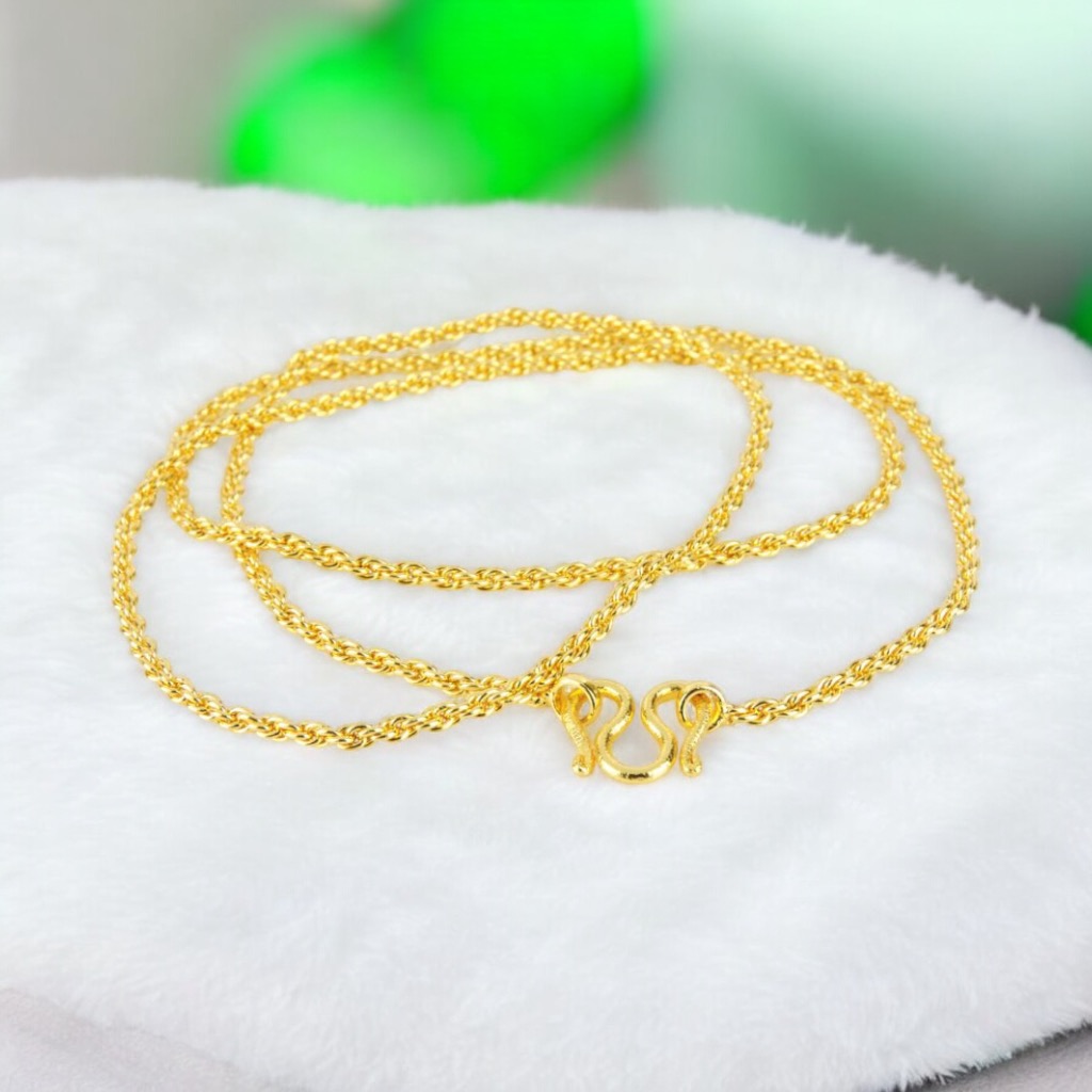 Gold Twisted Rope Chain Necklace