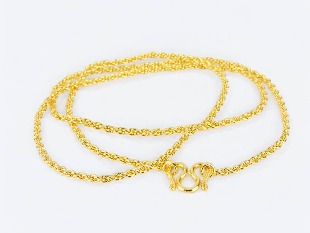 Gold Twisted Rope Chain Necklace
