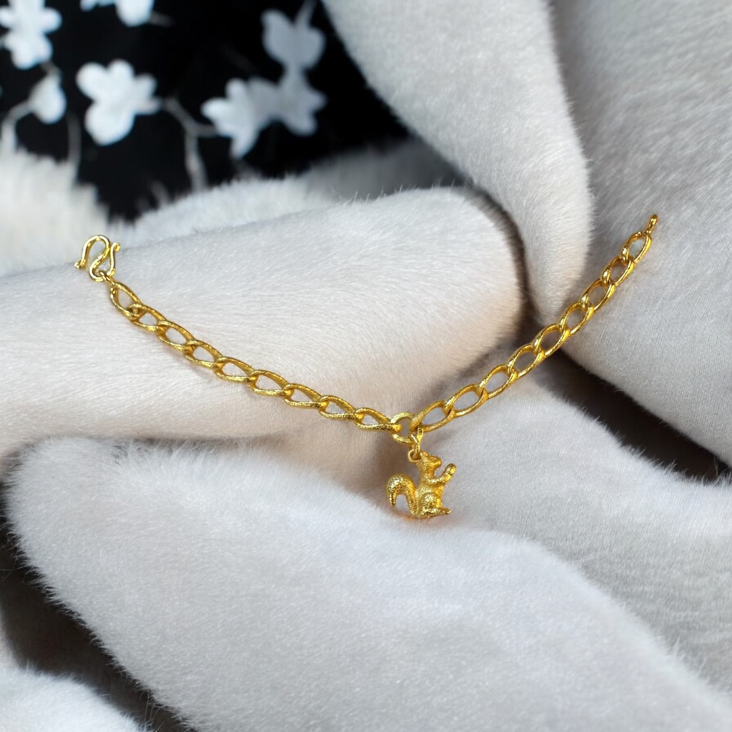 Gold Squirrel Charm Bracelet